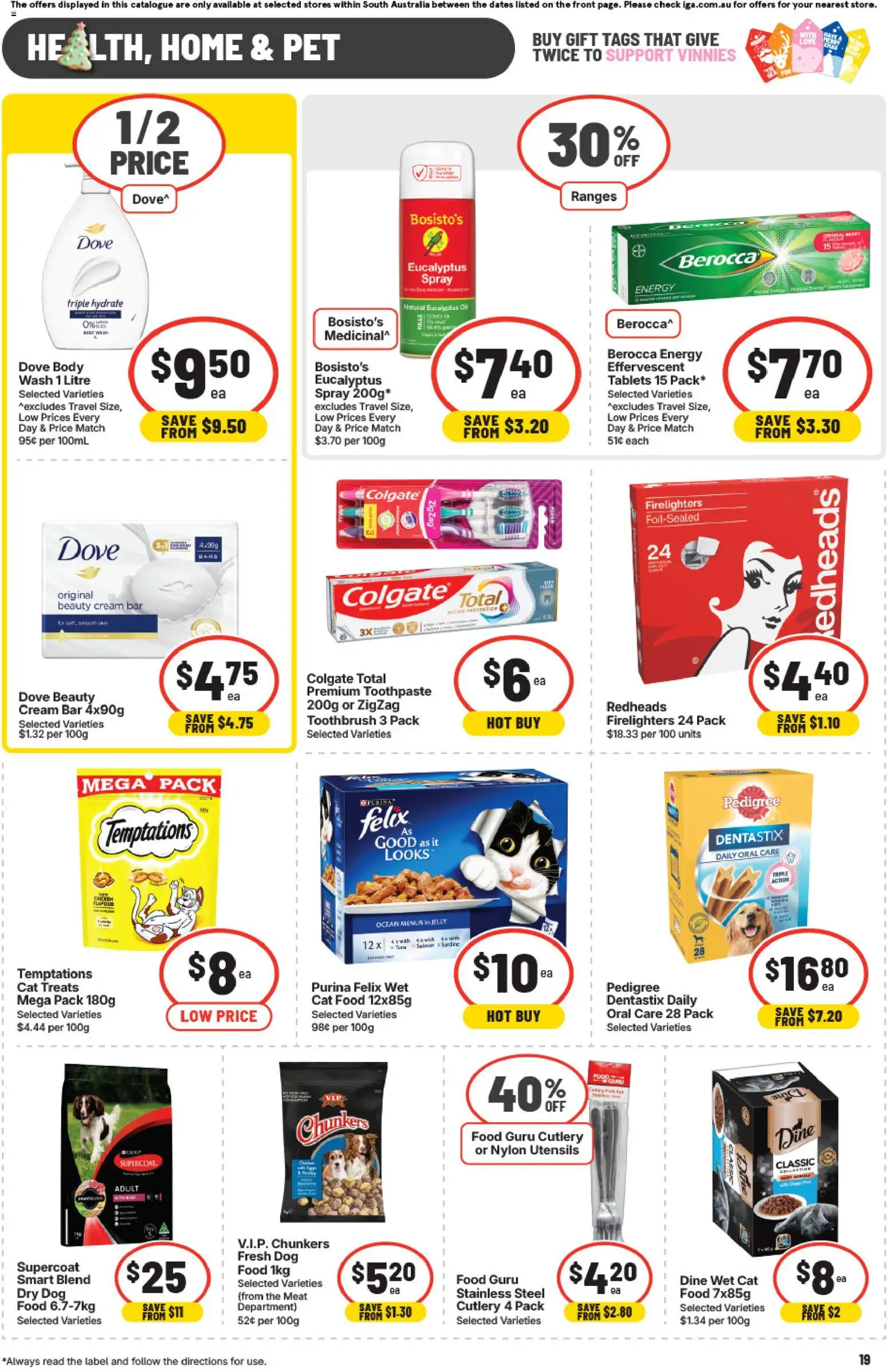IGA catalogue - valid from 12.11.2025 | Page: 15 | Products: Cutlery, Meat, Toothpaste, Tablets