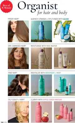 Preview of Organist Damage Care Shampoo, Moisturize with rice water. Shampooing soin réparateur. from shop Avon valid from 26.02.2026 | Page: 106 | Products: Rice, Shampoo
