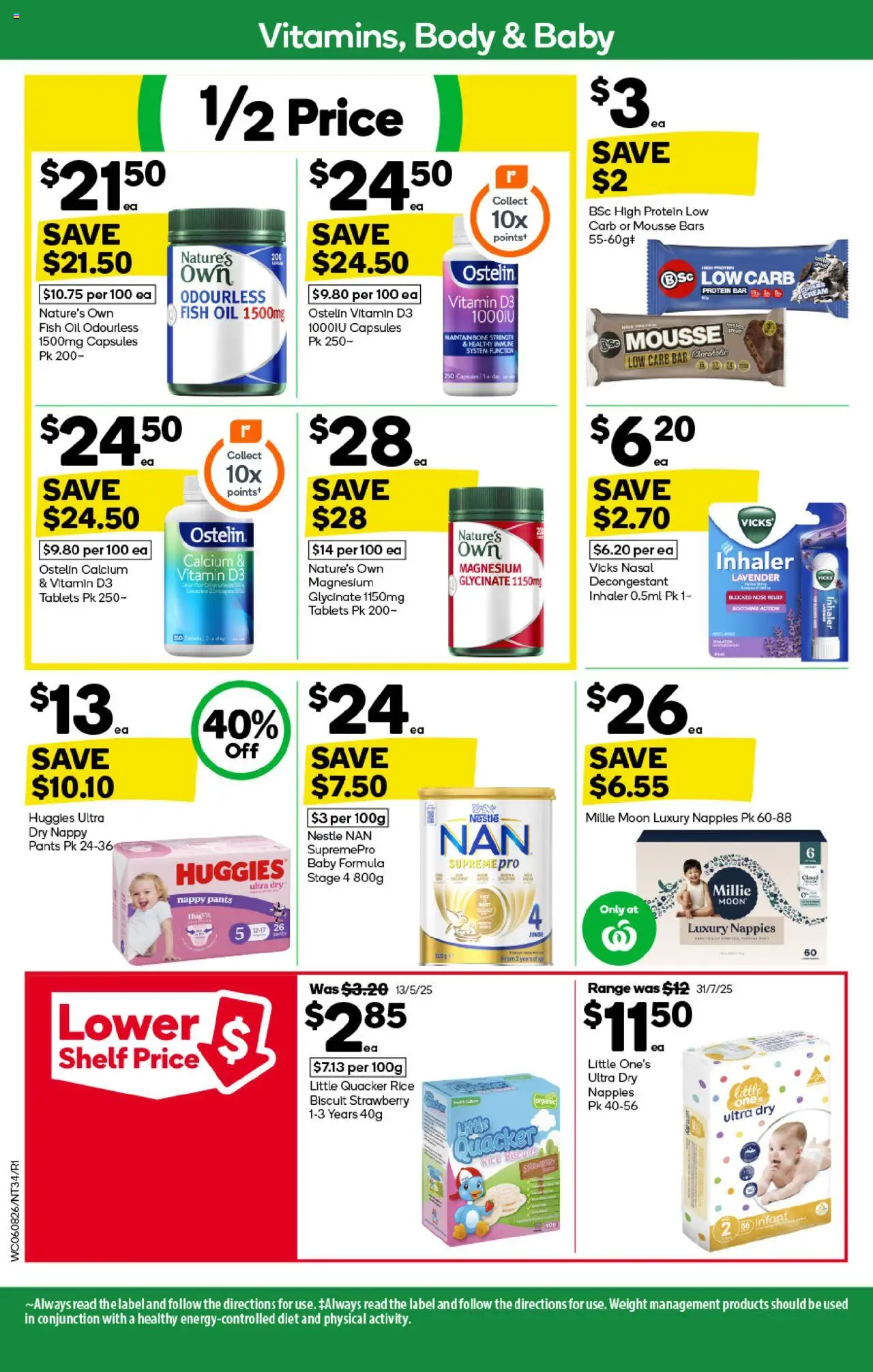 Woolworths catalogue - valid from 06.08.2025 | Page: 34 | Products: Oil, Fish, Nappies, Fish oil