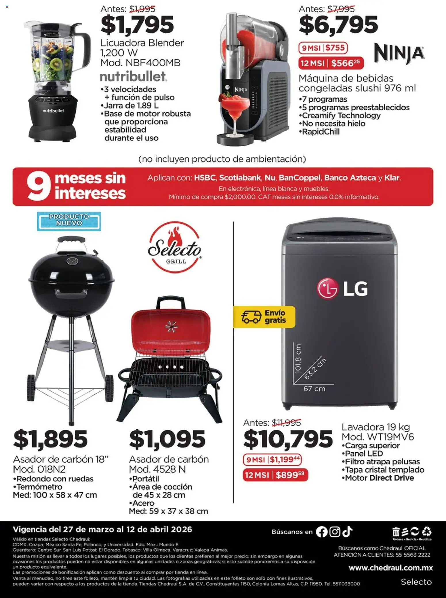 Nuevas ofertas de Chedraui válidas en toda la República Mexicana desde el 27.03.2026. ¡Encuentra las mejores ofertas en Chedraui folleto Ofertas! | Página: 2 | Productos: Termómetro, Lavadora, Banco, Jarra