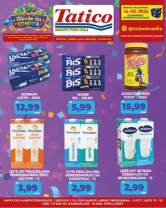 Tatico - Ofertas do Dia - Pré-Visualização do folheto da loja Tatico, válido de 16.02.2026 | Página: 5 | Produtos: Achocolatado, Leite, Cerveja, Hambúrguer