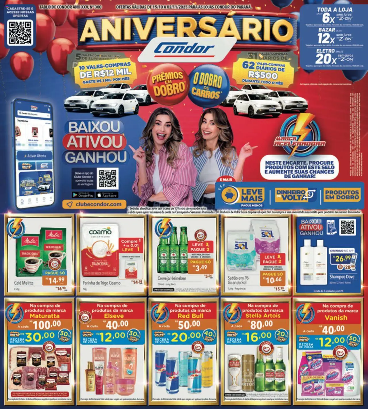 Supermercados Condor Folheto - válido de 15.10.2025 | Página: 1 | Produtos: Shampoo, Pó, Farinha de trigo, Vanish