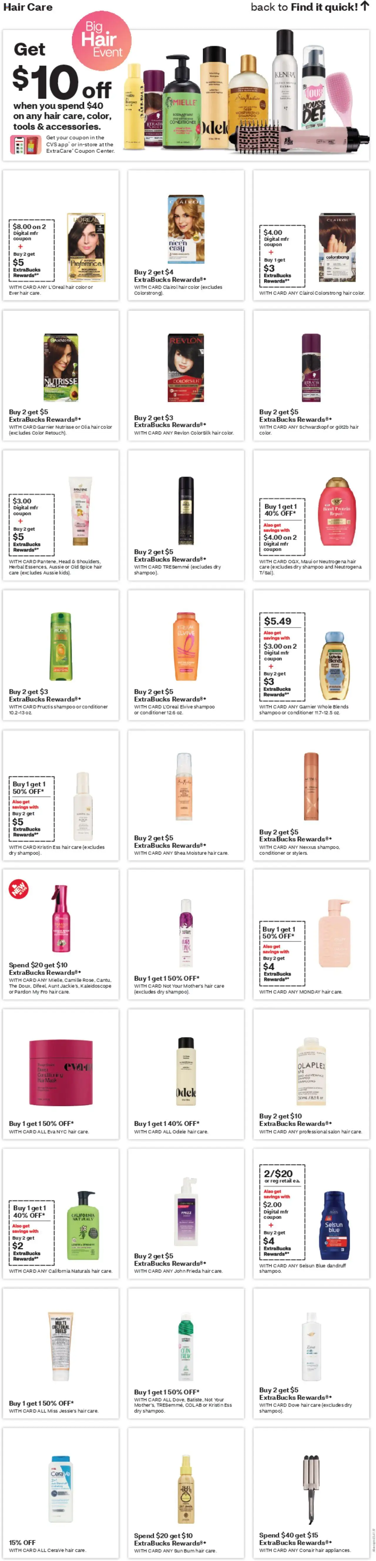 CVS Pharmacy Weekly Ad - AZ - valid from 05.10.2025 | Page: 12 | Products: Shampoo, Conditioner, Hair mask, Hair color