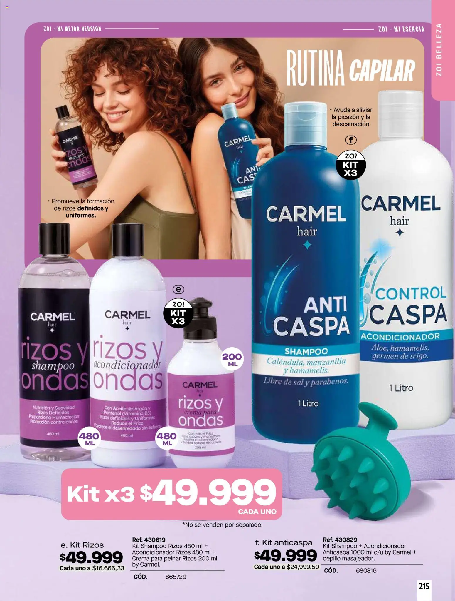 Carmel revista - valida desde el 01.04.2026 | Página: 215 | Productos: Sal, Shampoo, Cepillo, Acondicionador
