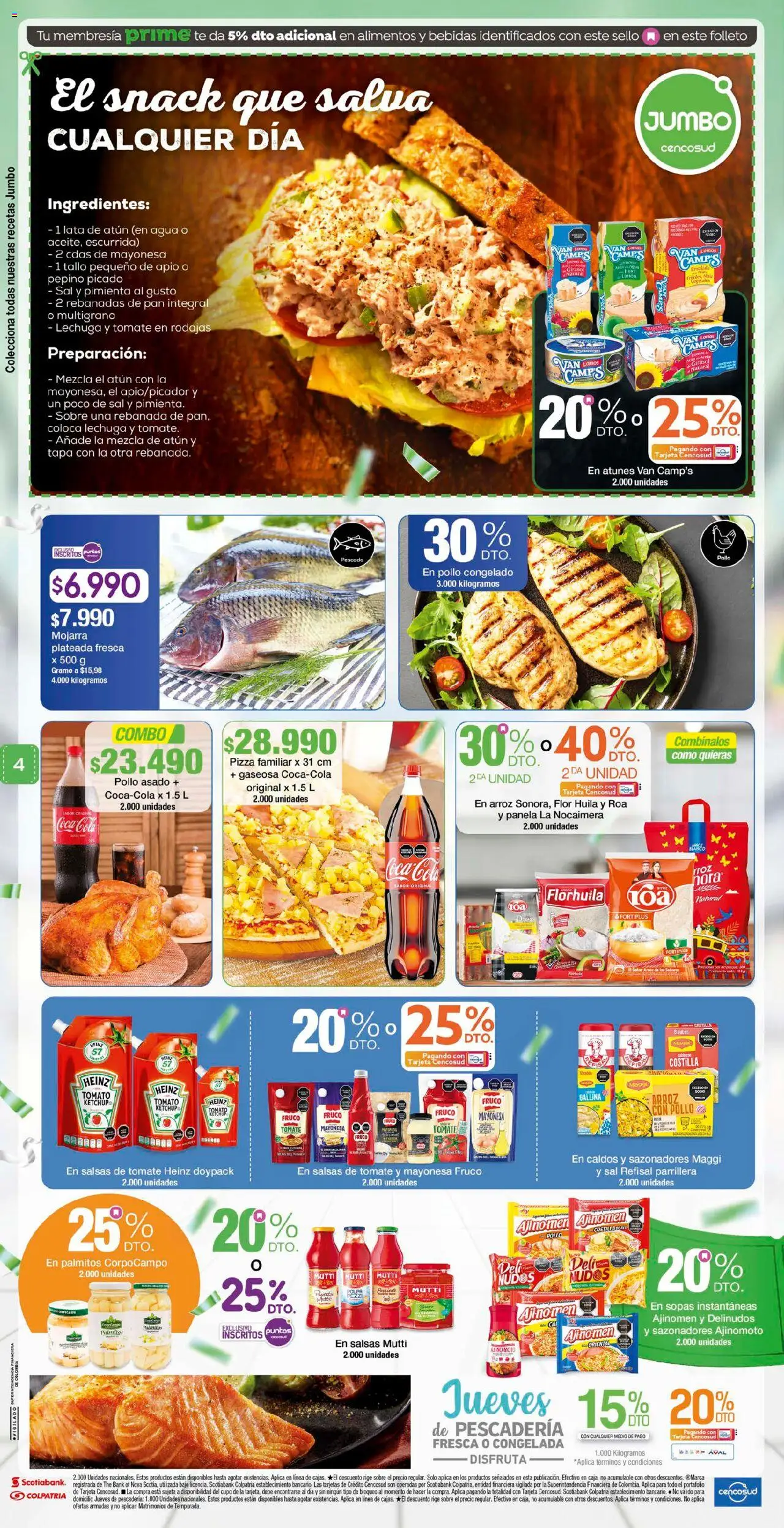 Jumbo revista - valida desde el 03.10.2025 | Página: 4 | Productos: Agua, Ensalada, Panela, Pan