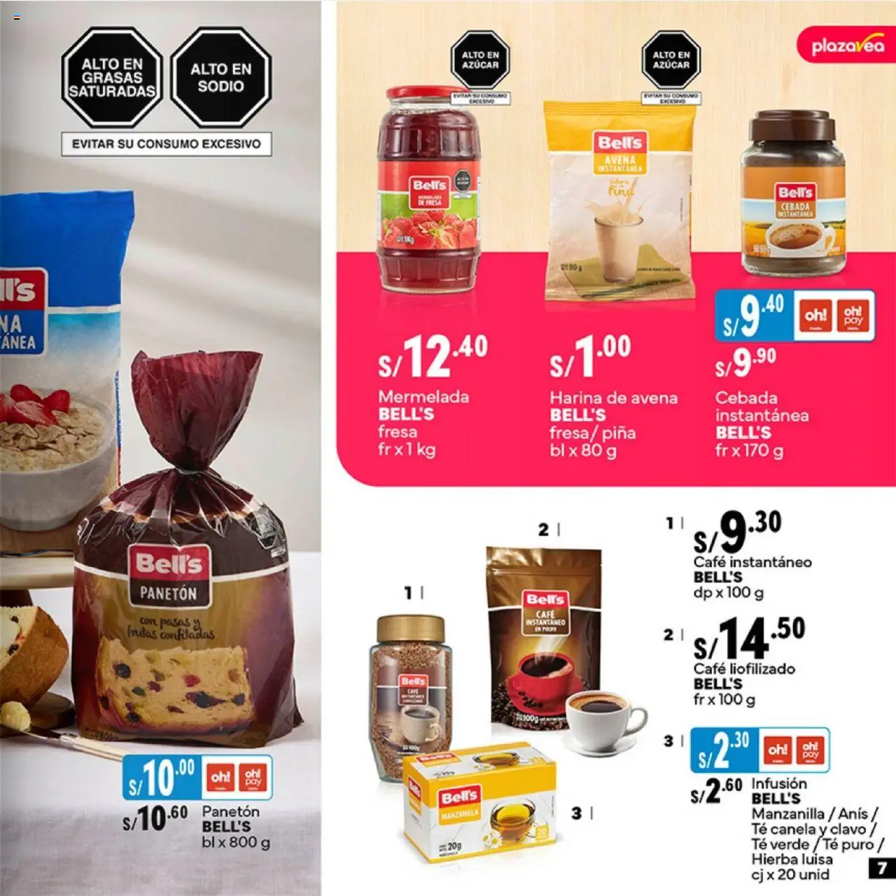 Catálogo Plaza Vea válido desde 16.06.2025 | Página: 7 | Productos: Café, Té, Piña, Avena