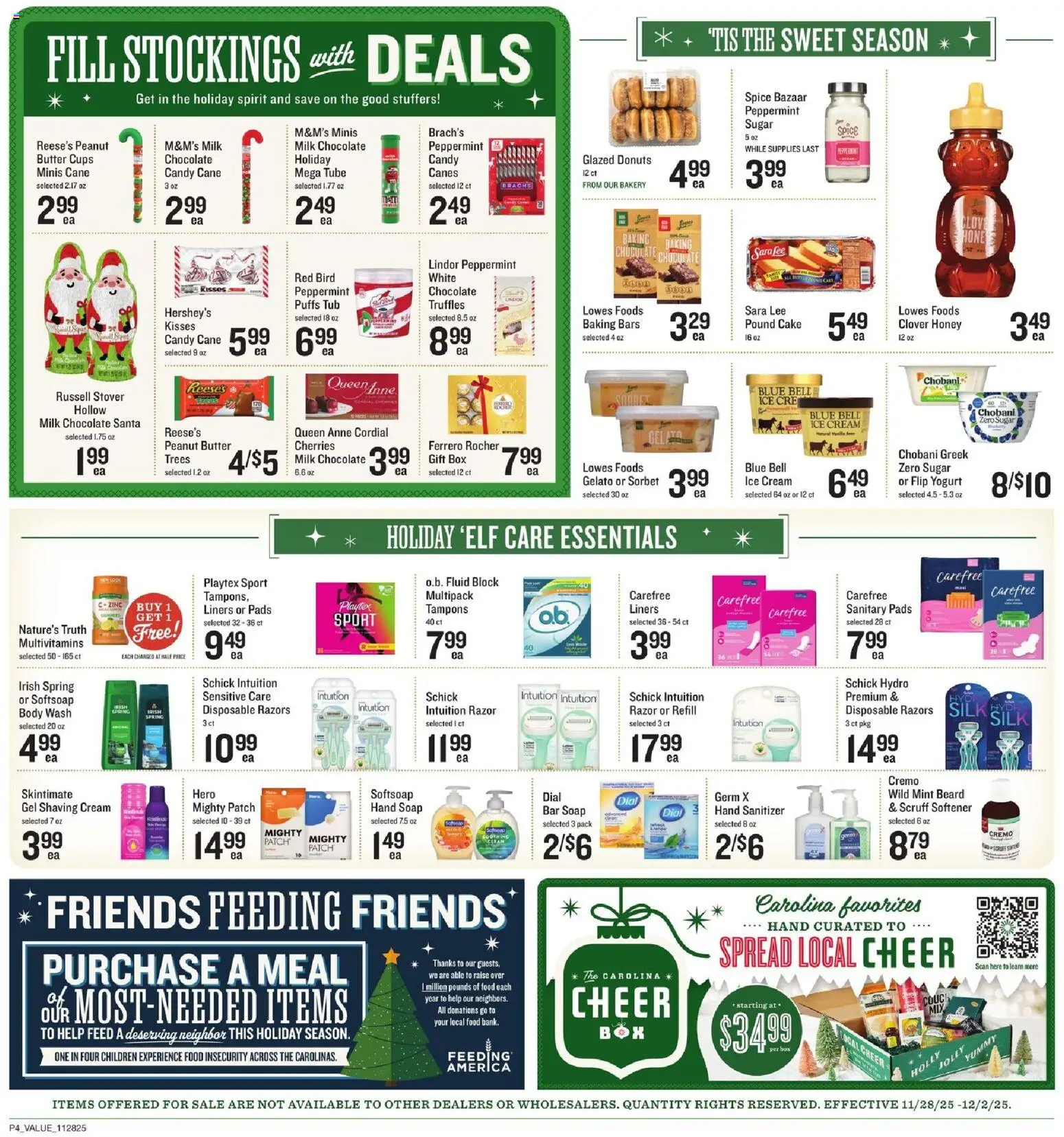 Lowes Foods Weekly Ad - NC - valid from 28.11.2025 | Page: 6 | Products: Yogurt, Chocolate, Tampons, Ice cream