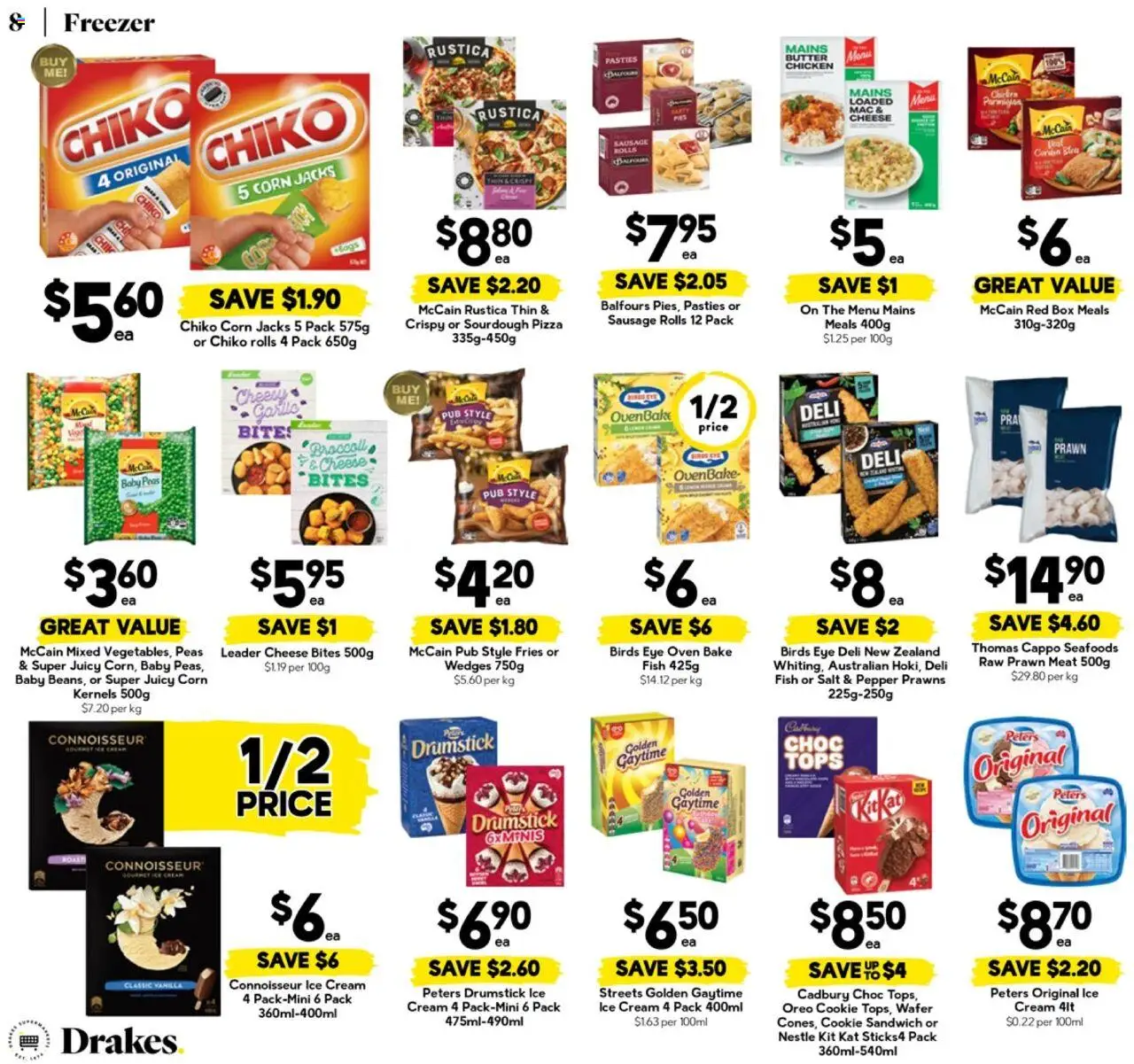 Drakes catalogue - valid from 27.08.2025 | Page: 8 | Products: Prawns, Cream, Sausage, Garlic