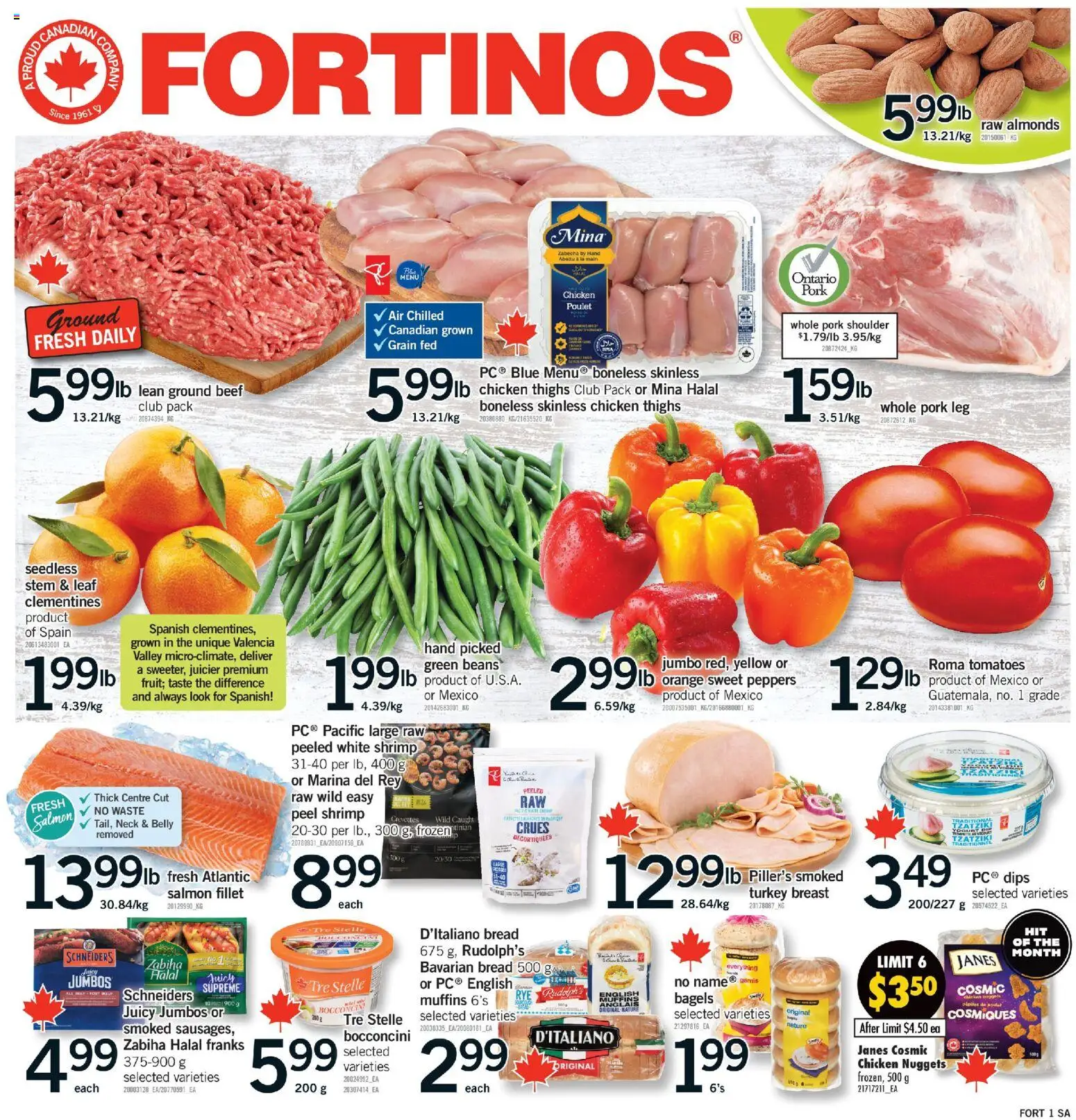 Fortinos flyer valid from 15.01.2026 | Page: 1 | Products: Turkey, Bread, Pork, Tomatoes