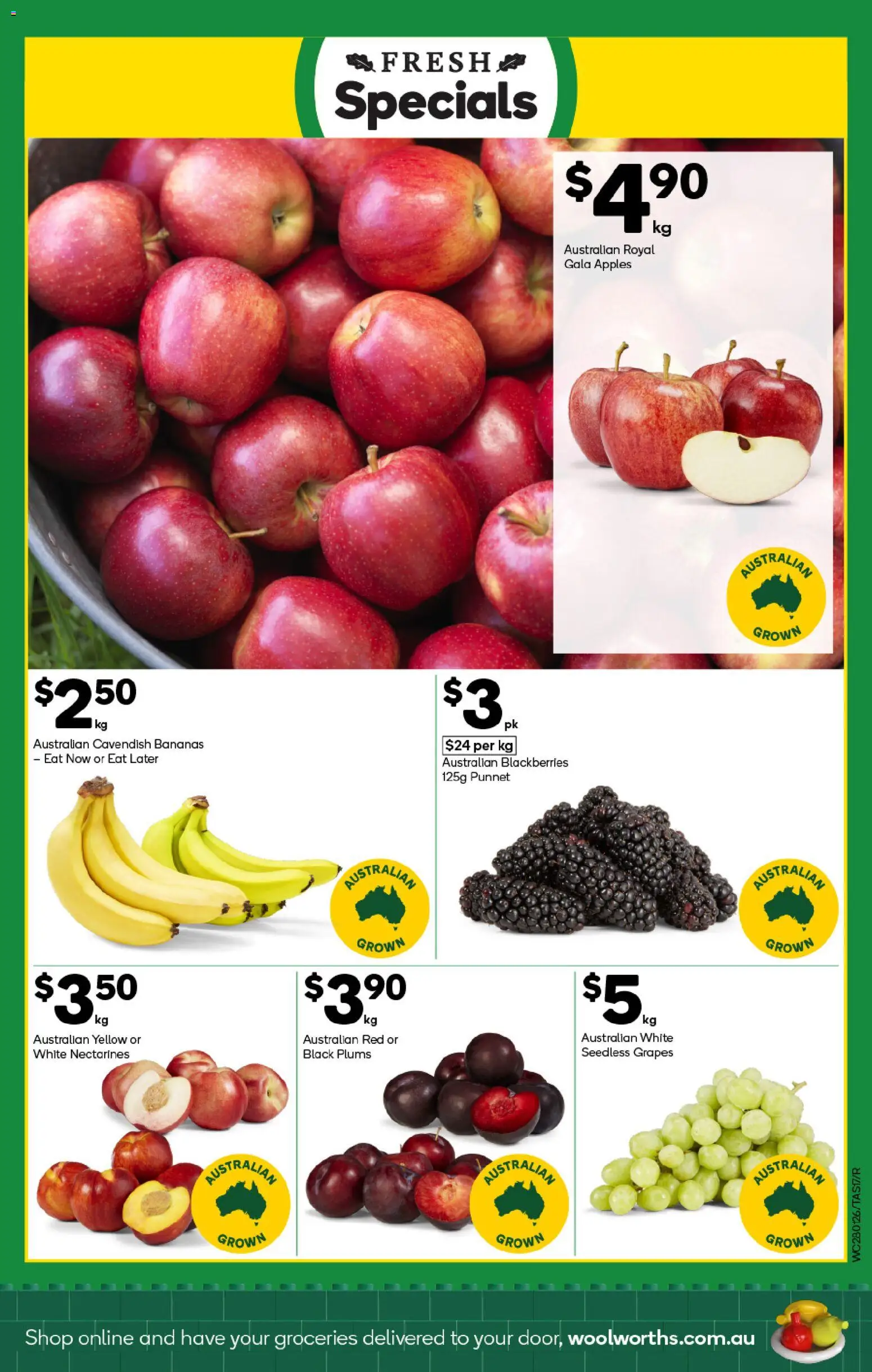 Woolworths catalogue - valid from 28.01.2026 | Page: 17 | Products: Apples, Bananas, Grapes, Plums