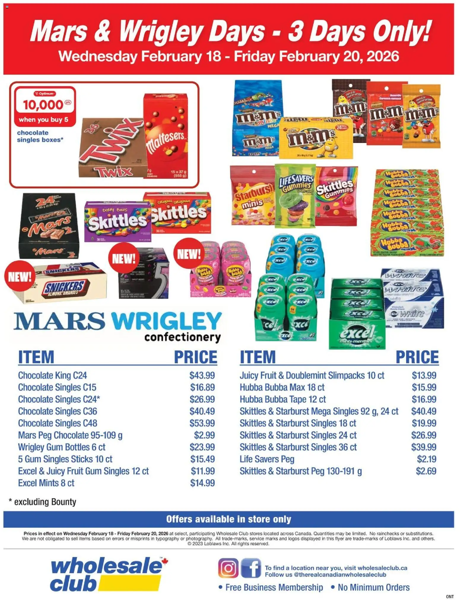 Wholesale Club flyer valid from 18.02.2026 | Page: 1 | Products: Chocolate