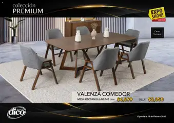Vista previa de Muebles Dico catálogo Colección Premium, nuevo folleto de la tienda, válido en México a partir del 10.02.2026 | Página: 30 | Productos: Silla, Chapa, Mesa