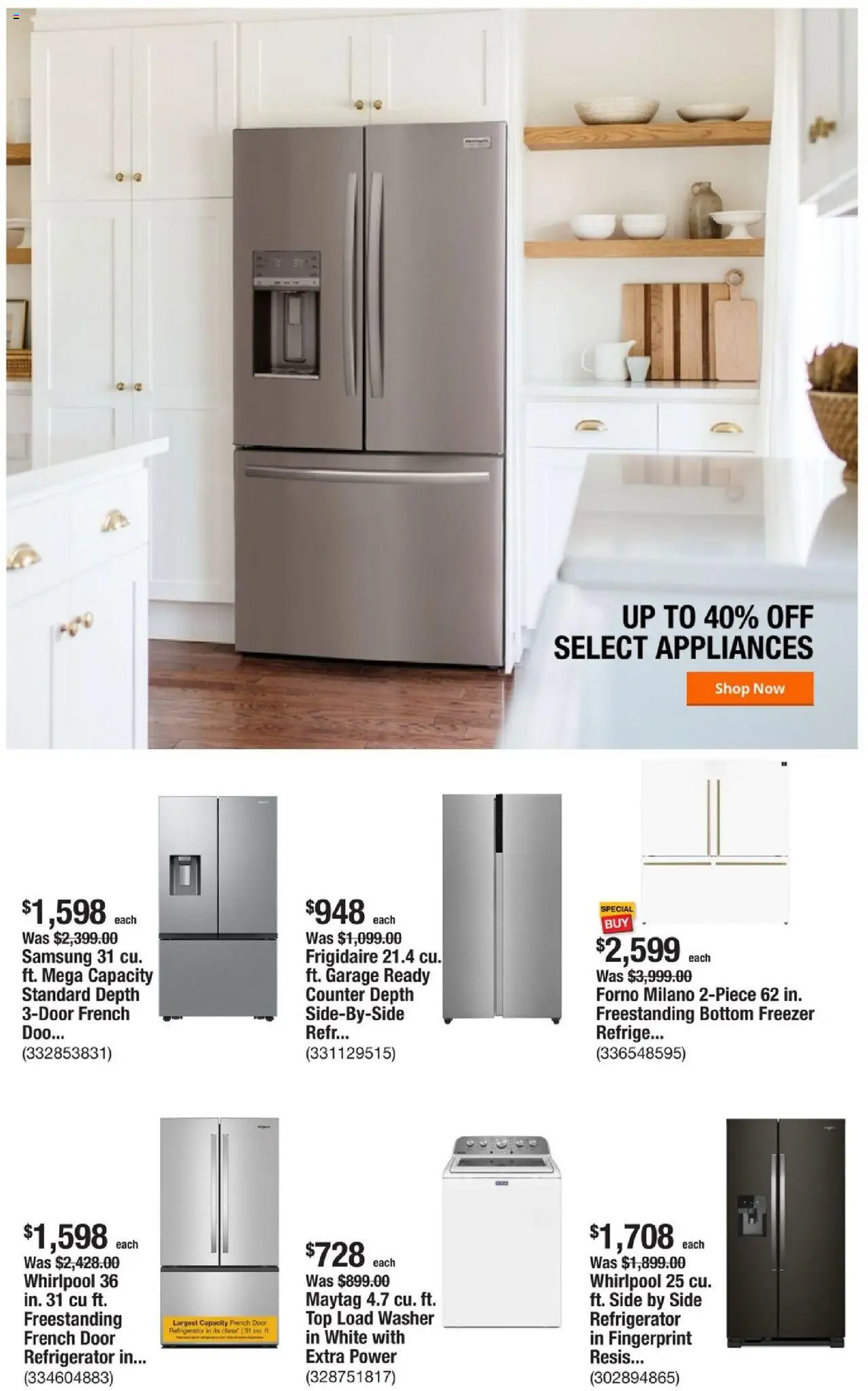 Home Depot Weekly Ad - FL - valid from 02.10.2025 | Page: 7 | Products: Washer, Refrigerator, Freezer