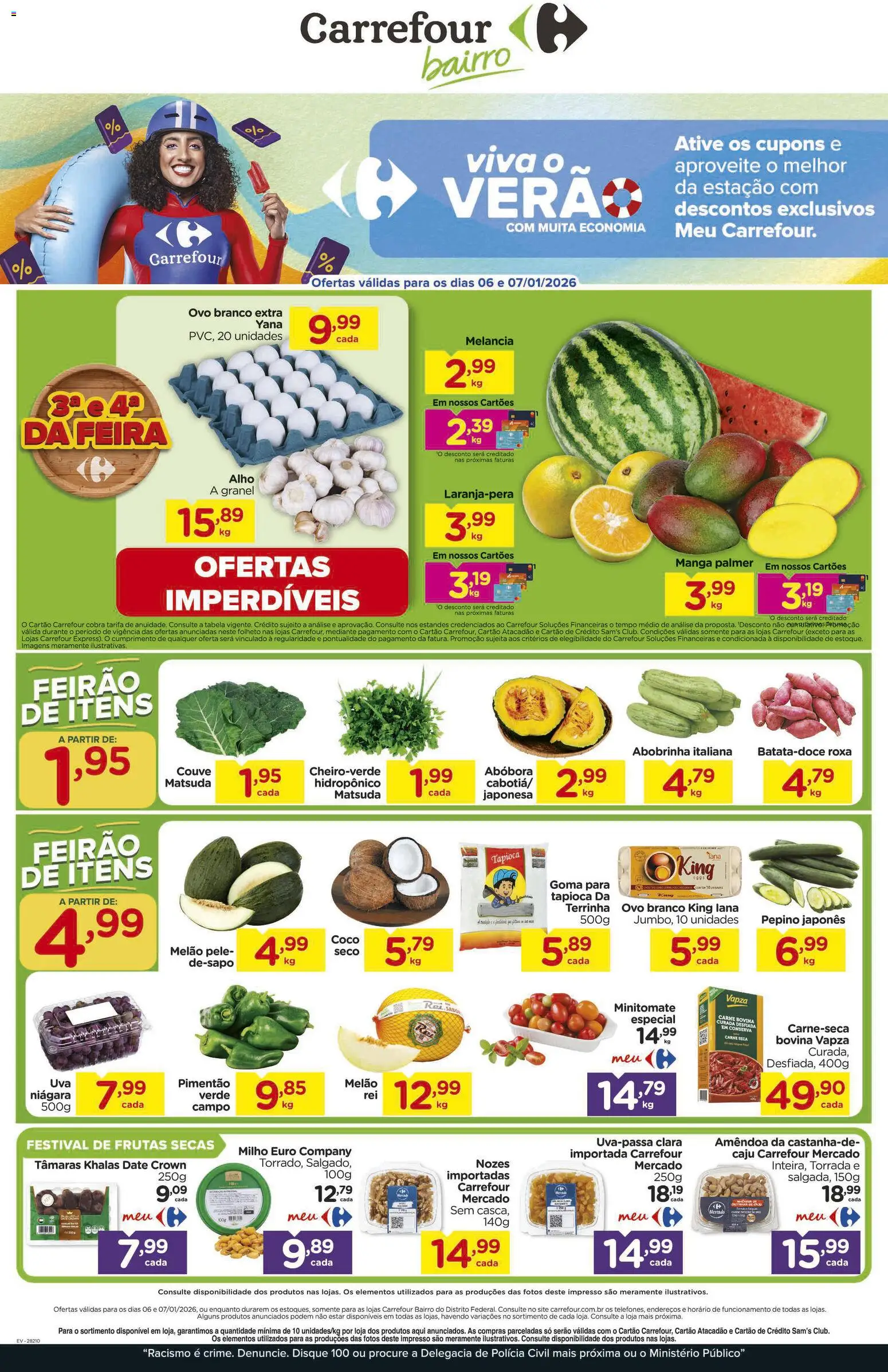 Carrefour Bairro Folheto - válido de 06.01.2026 | Página: 1 | Produtos: Caju, Melancia, Abóbora, Couve