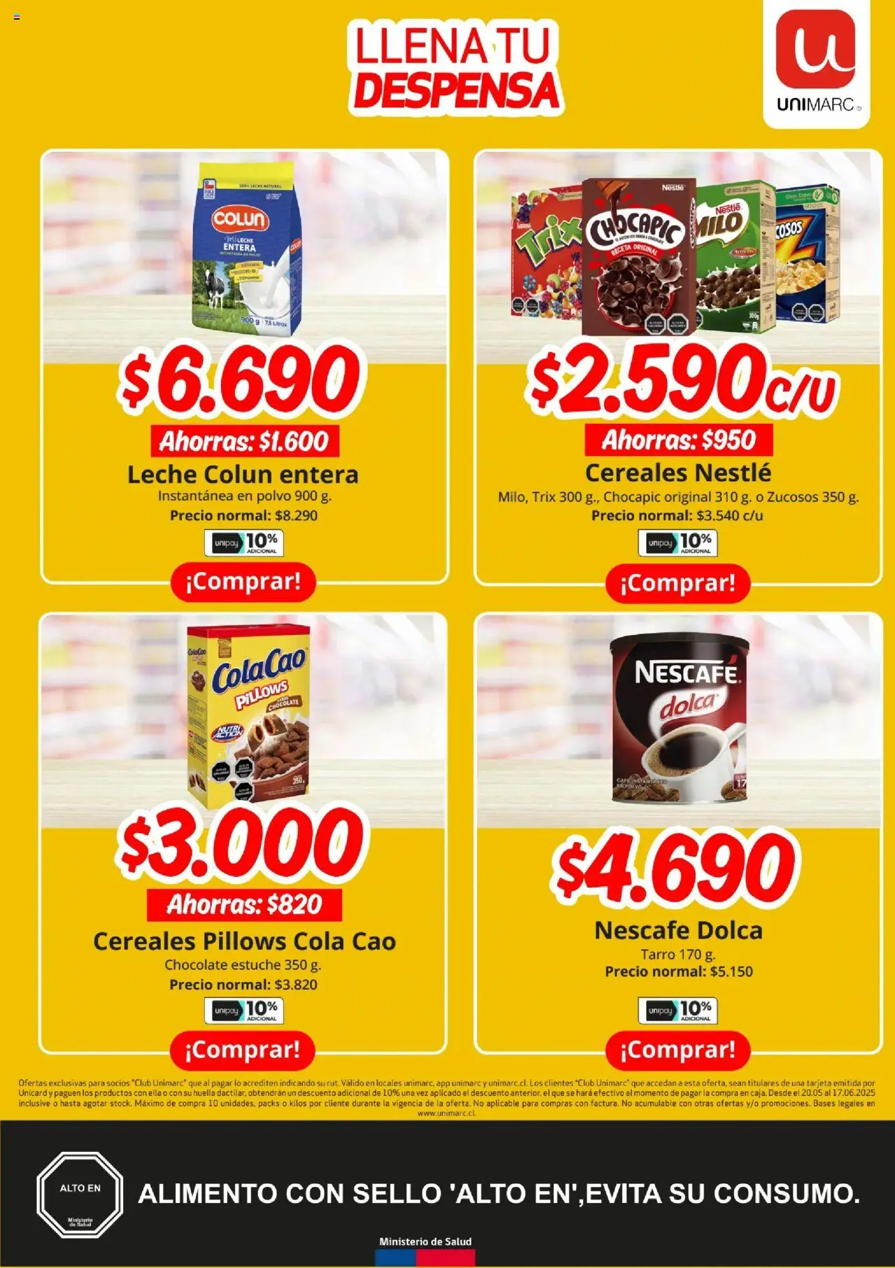 Unimarc Ofertas │ válido desde el 30.05.2025 | Página: 3 | Productos: Estuche, Leche, Chocolate, Cereales
