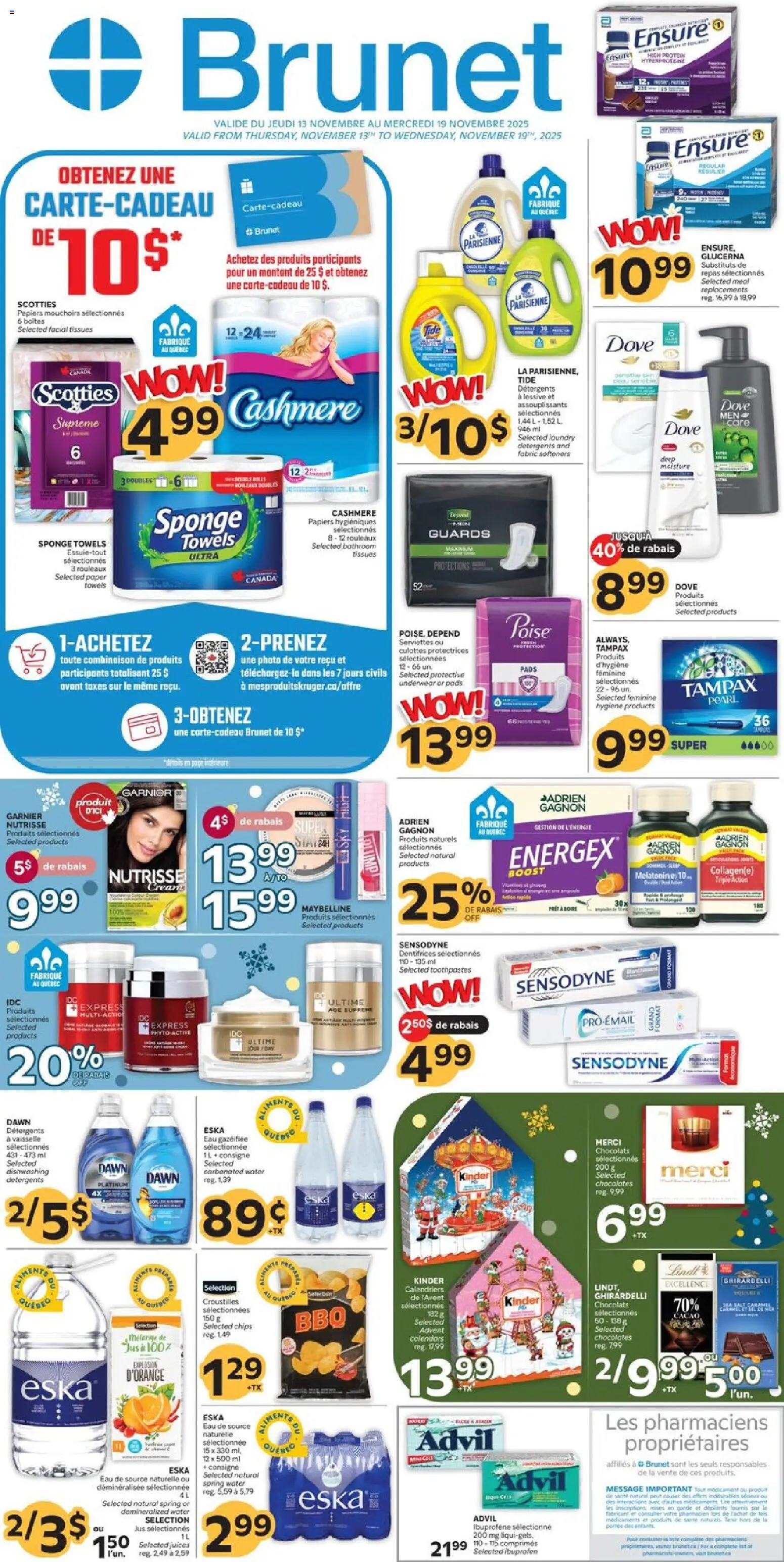 Brunet flyer valid from 13.11.2025 | Page: 1 | Products: Chips, Cream, Sponge, Underwear