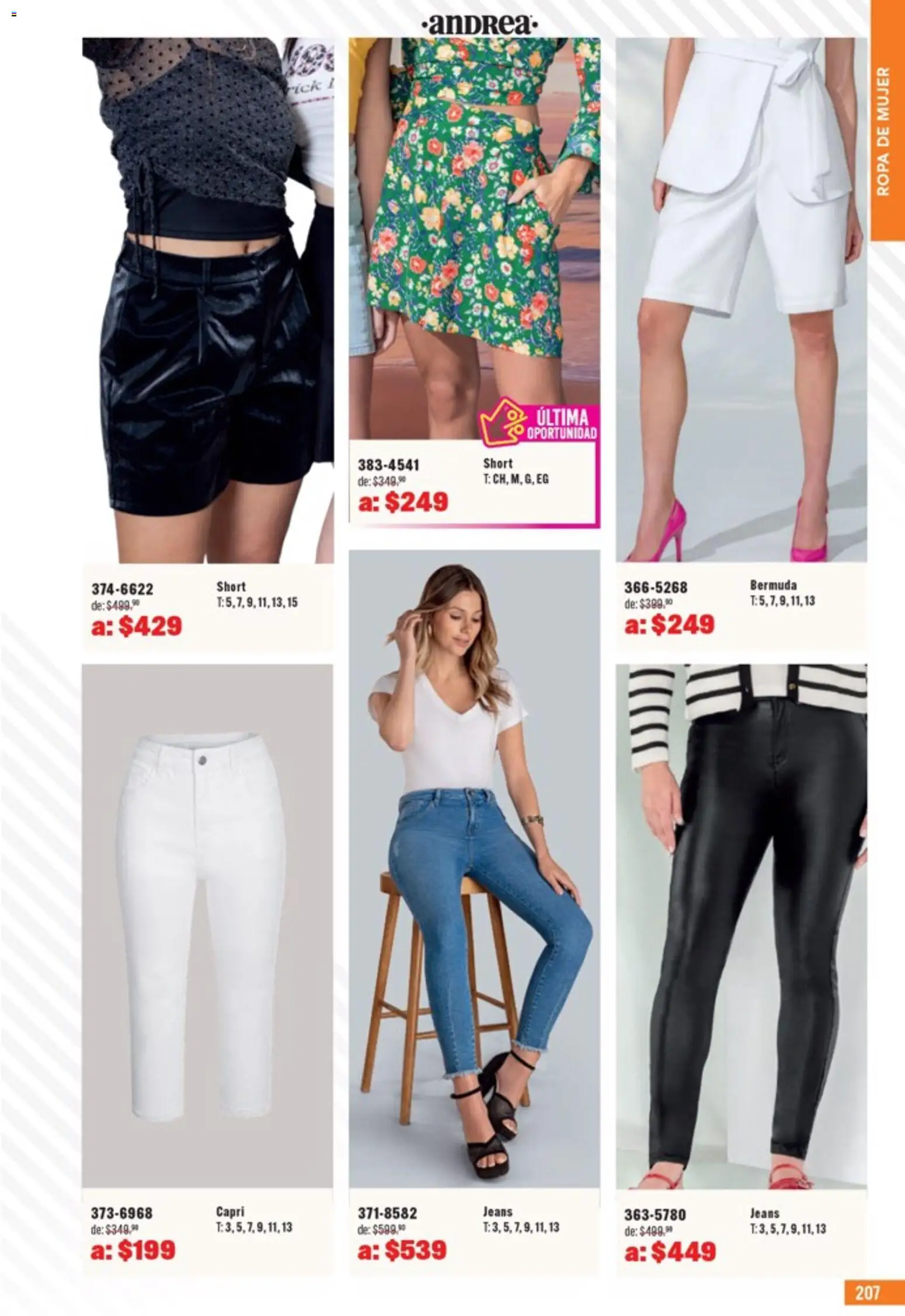 Nuevas ofertas de Andrea válidas en toda la República Mexicana desde el 05.04.2026. ¡Encuentra las mejores ofertas en Andrea catálogo Outlet! | Página: 207 | Productos: Ropa, Short, Bermuda
