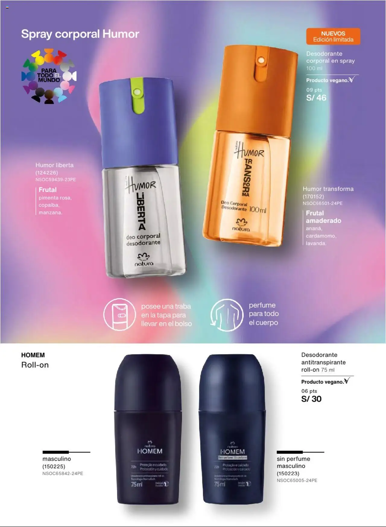 Catálogo Natura válido desde 01.07.2025 | Página: 145 | Productos: Desodorante, Antitranspirante, Bolso, Perfume