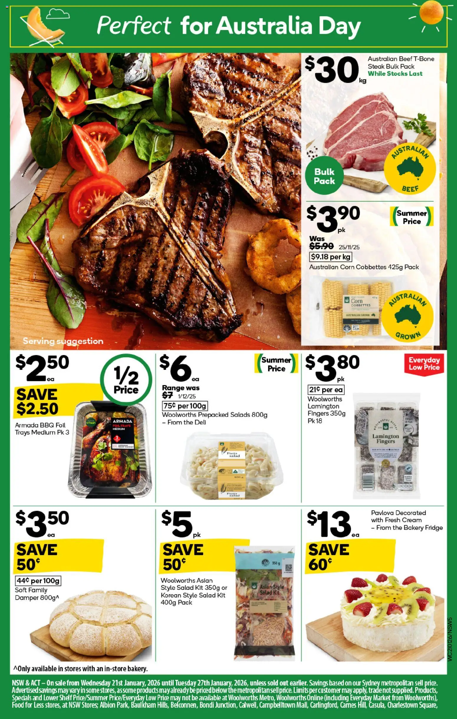 Woolworths catalogue - valid from 21.01.2026 | Page: 5 | Products: Salad, Steak, Fridge, Bakery