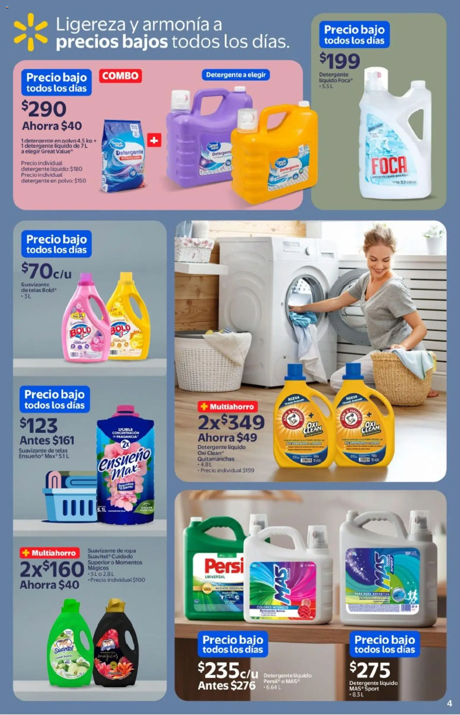 Nuevas ofertas de Walmart válidas en toda la República Mexicana desde el 26.12.2025. ¡Encuentra las mejores ofertas en Walmart catálogo La paz de un hogar limpio y ordenado ! | Página: 4 | Productos: Detergente, Suavizante, Ropa, Polvo