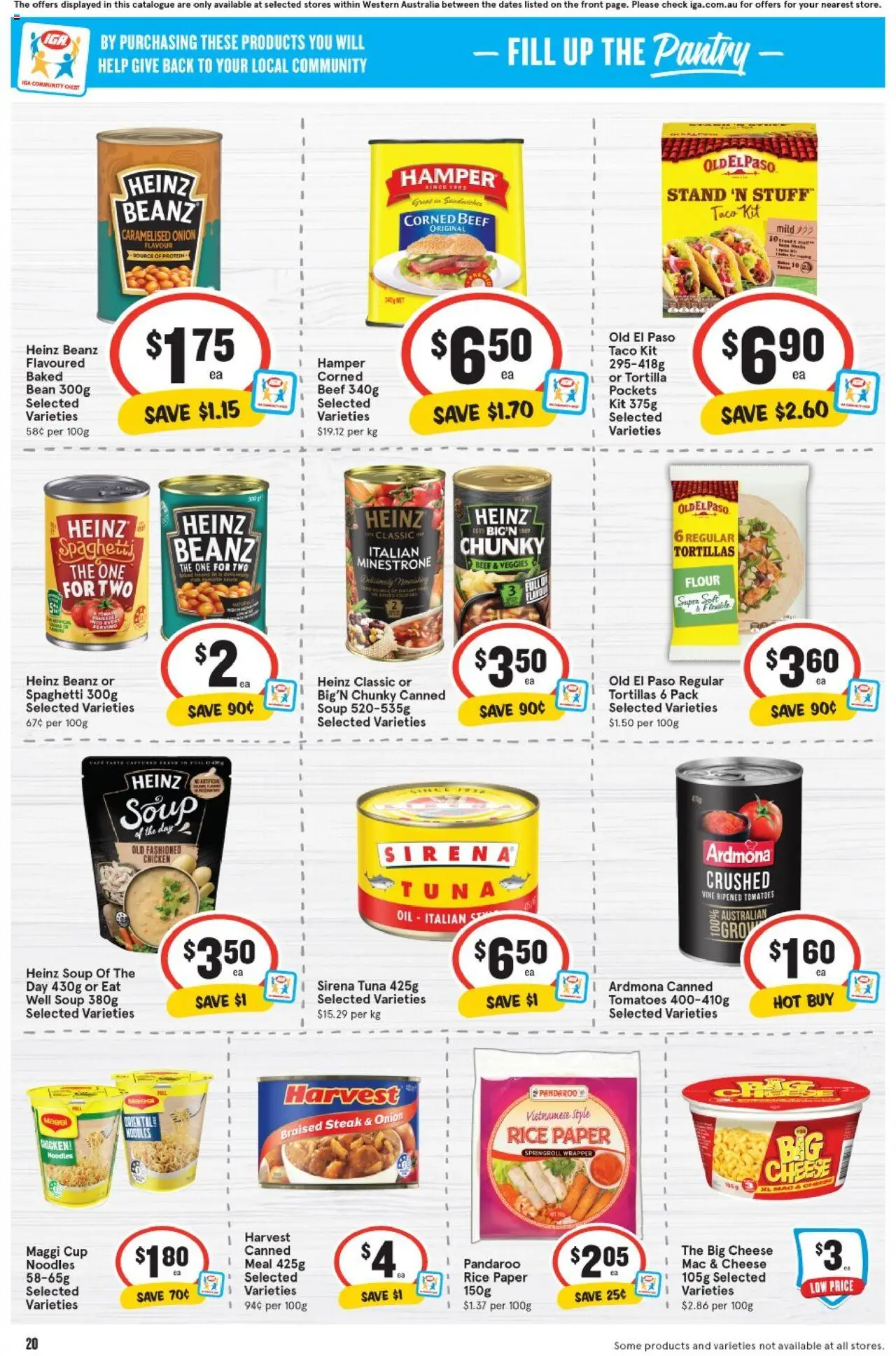 IGA catalogue - valid from 13.08.2025 | Page: 20 | Products: Flour, Tomatoes, Steak, Soup