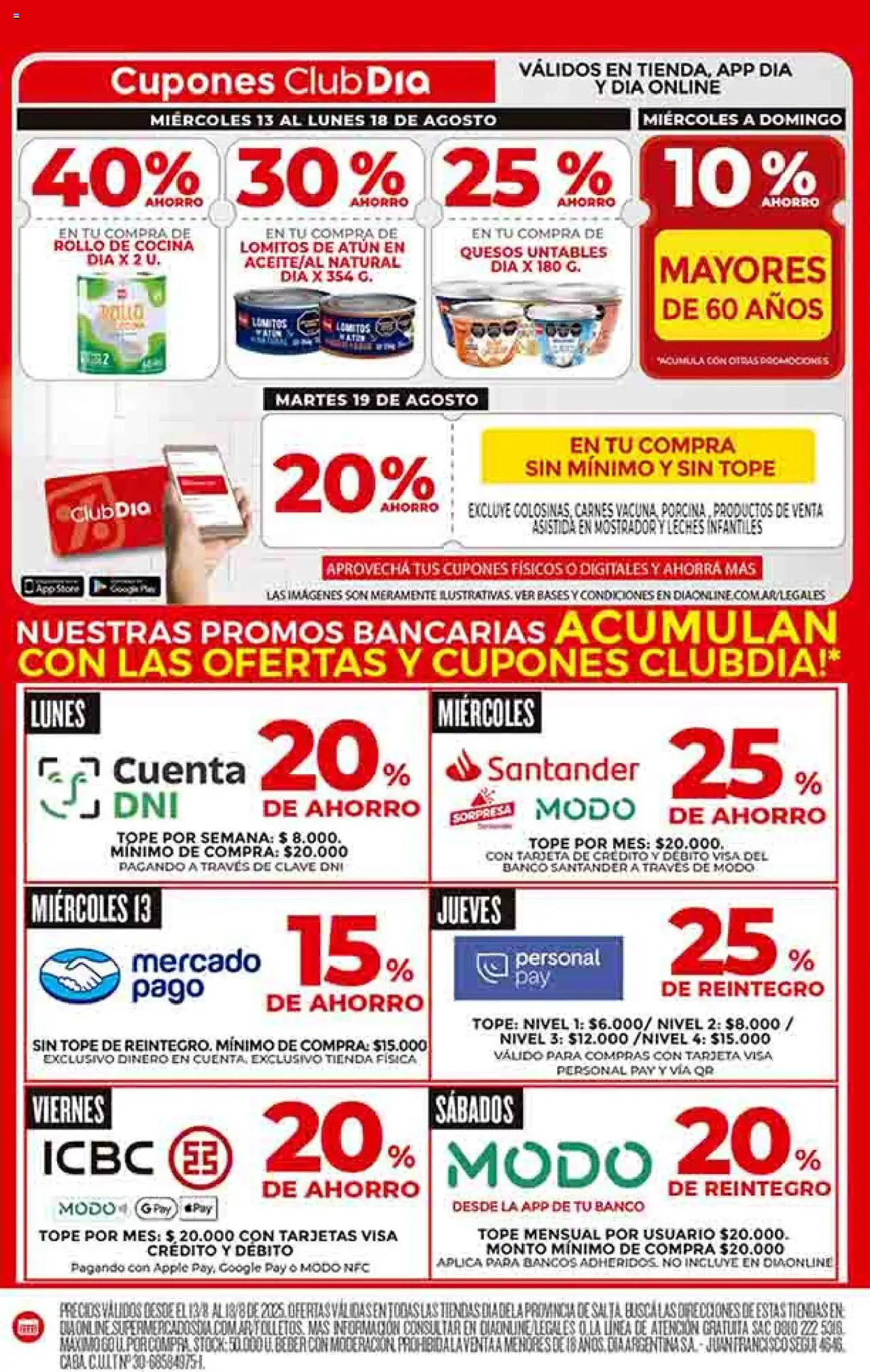 Supermercado DIA Ofertas - Salta y Jujuy │ válido desde el 13.08.2025 | Página: 4 | Productos: Cocina, Banco, Atún