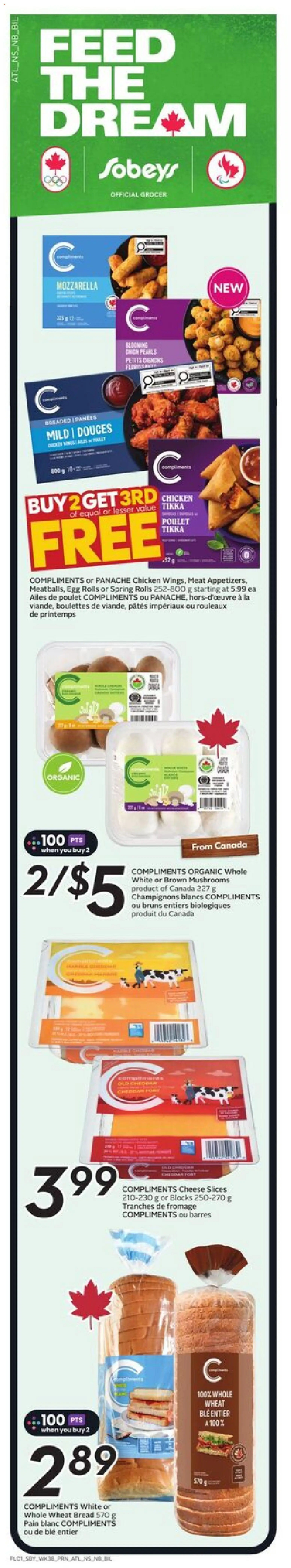 Sobeys flyer valid from 15.01.2026 | Page: 2 | Products: Cheese, Bread, Chicken