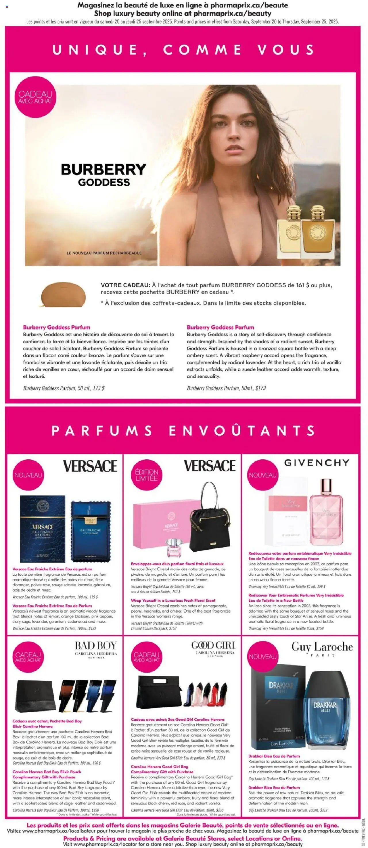 Pharmaprix flyer valid from 20.09.2025 | Page: 12 | Products: Bag, Fragrance, Eau de toilette, Toilette
