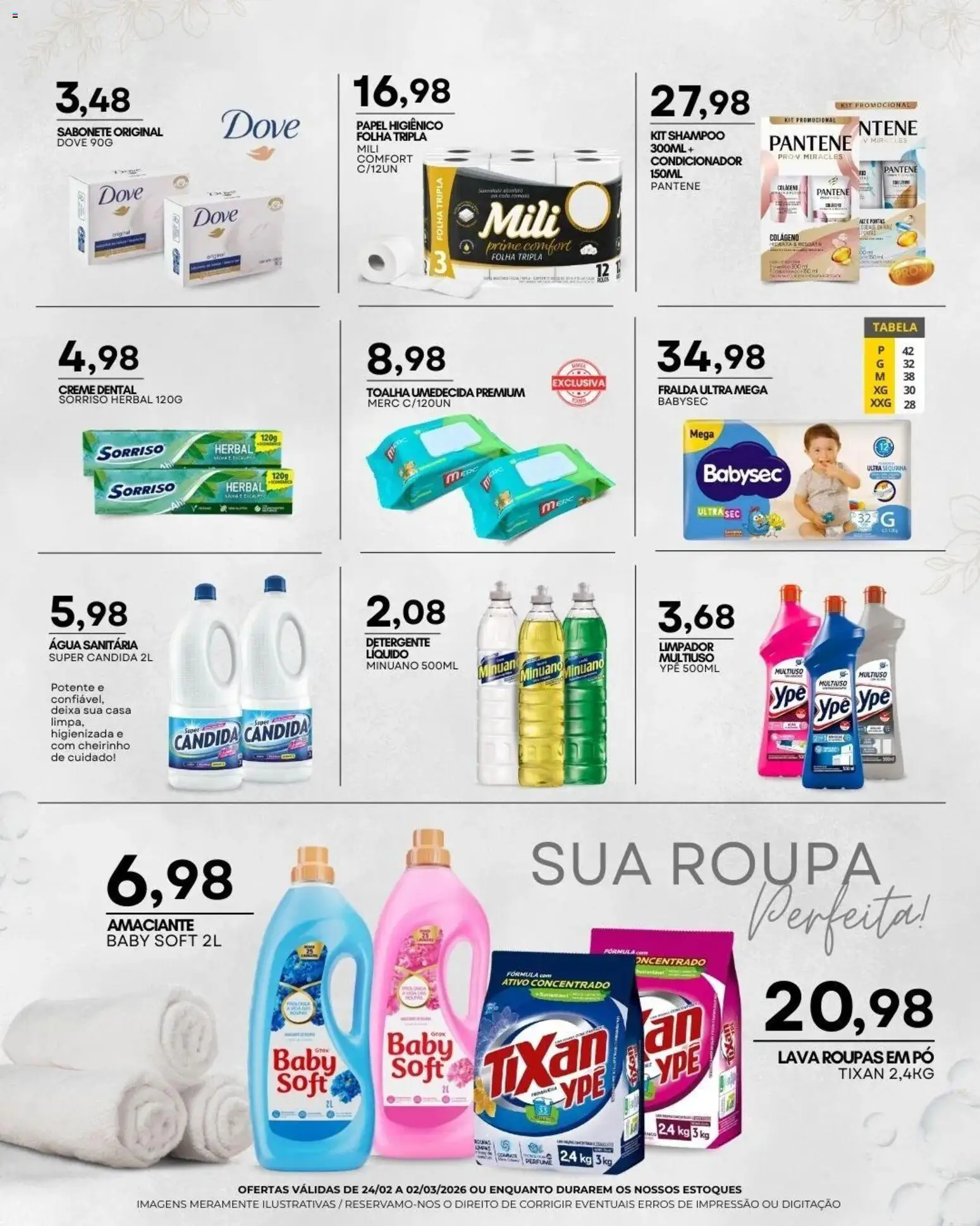 Mercadão Atacadista Folheto - válido de 24.02.2026 | Página: 11 | Produtos: Shampoo, Condicionador, Roupas, Sabonete