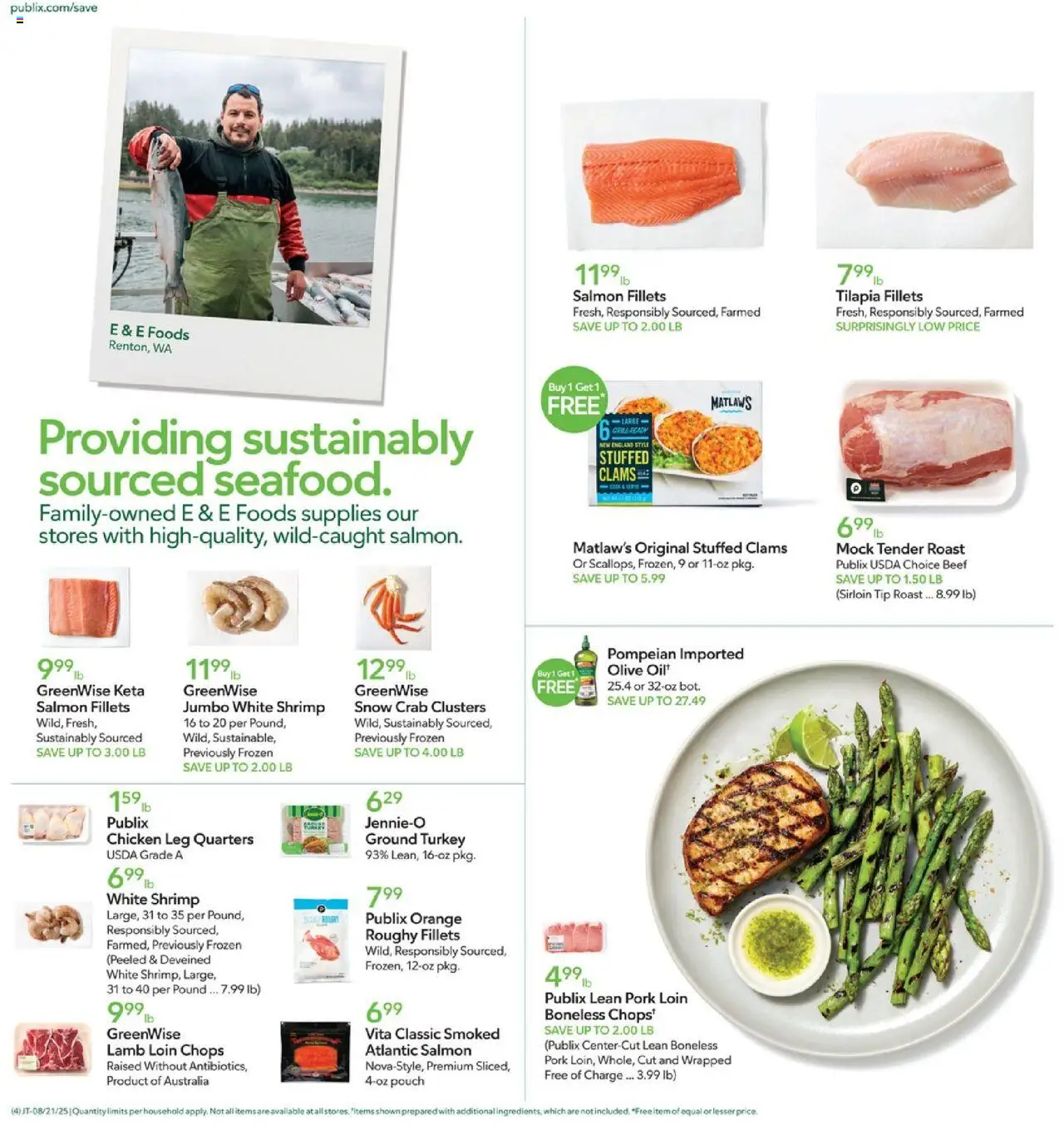 Publix Weekly Ad - FL - valid from 21.08.2025 | Page: 4 | Products: Pork, Beef