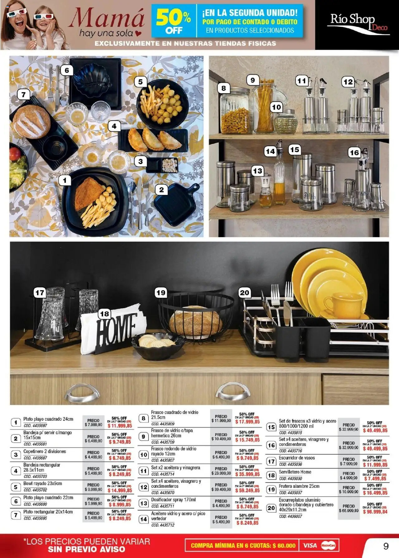 Río Shop Deco catálogo │ válido desde el 01.10.2025 | Página: 9 | Productos: Pico, Bandeja, Frutera, Aceitera