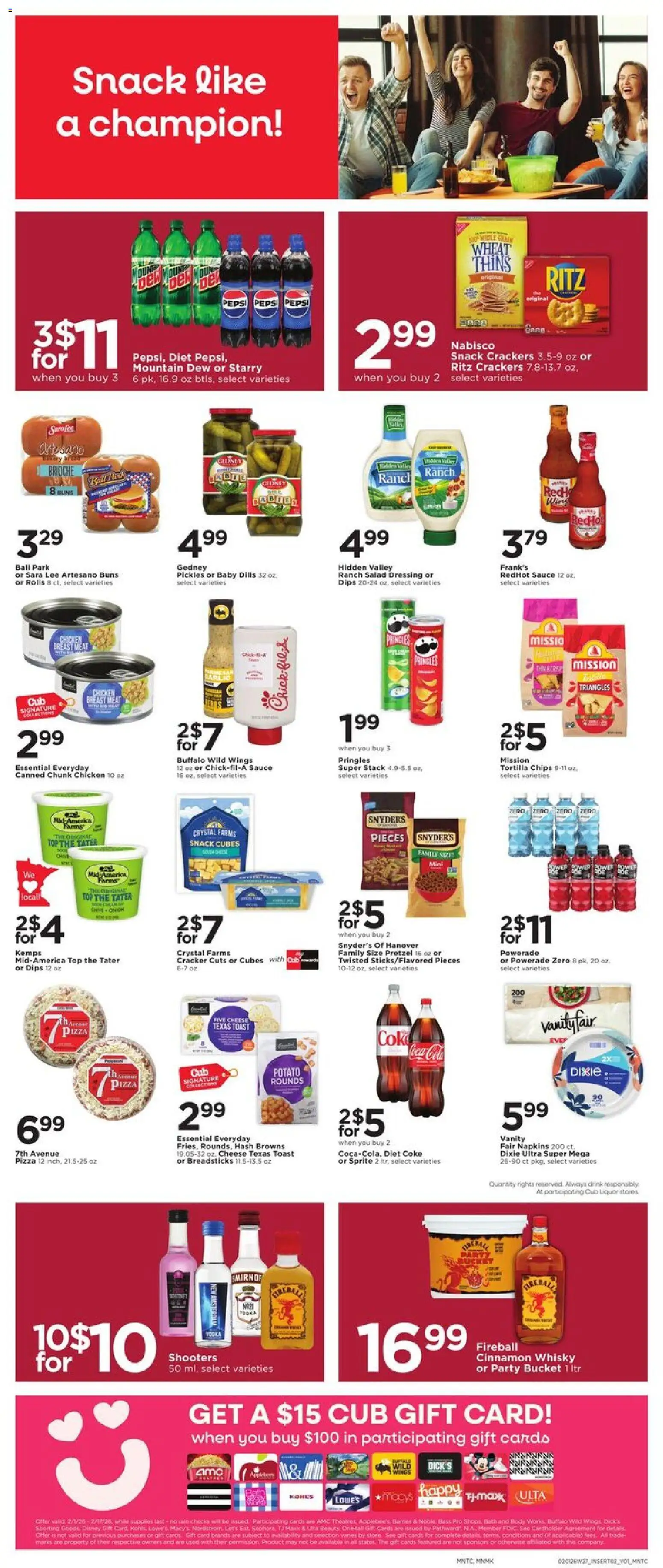Cub Foods - Weekly Savings - MN - valid from 01.02.2026 | Page: 6 | Products: Bath, Cheese, Chips, Salad