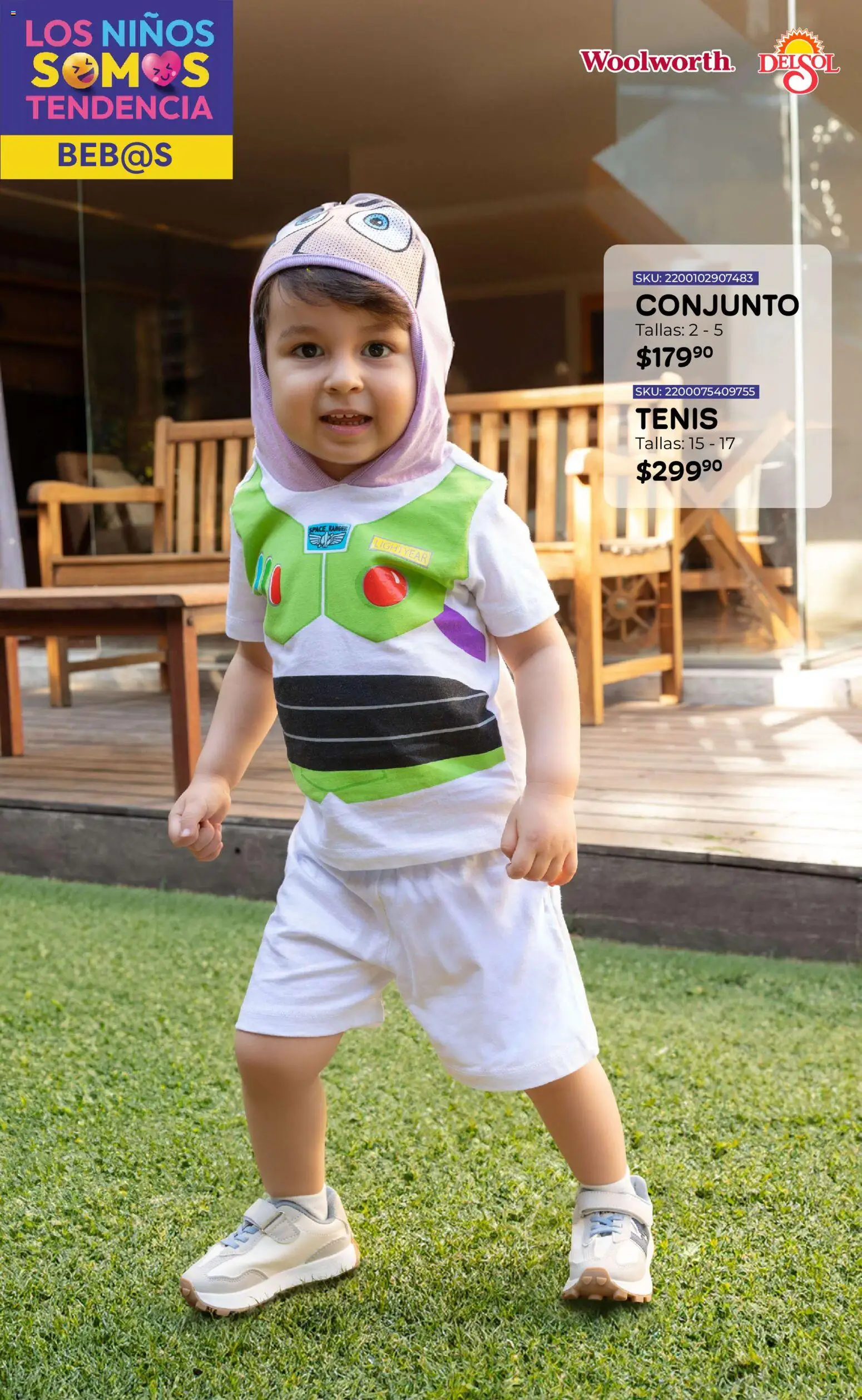 Nuevas ofertas de Del Sol y Woolworth válidas en toda la República Mexicana desde el 16.04.2026. ¡Encuentra las mejores ofertas en Del Sol y Woolworth katalog Moda Niños 2026! | Página: 14 | Productos: Tenis, Conjunto