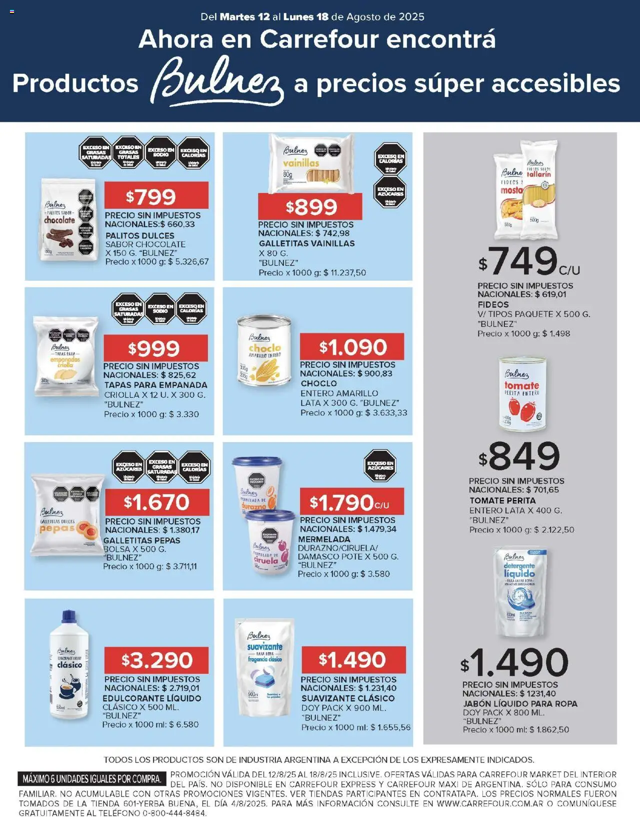 Carrefour Market catálogo │ válido desde el 12.08.2025 | Página: 13 | Productos: Bolsa, Jabón líquido, Mermelada, Fideos