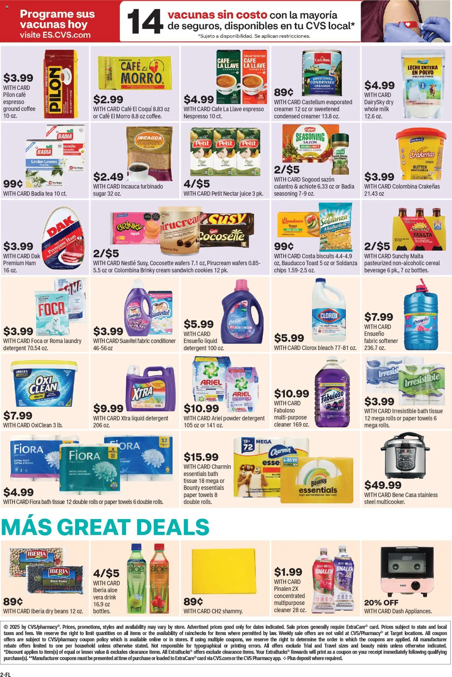 CVS Pharmacy y más - FL - valid from 30.11.2025 | Page: 2 | Products: Coffee, Fabric softener, Chips, Cookies