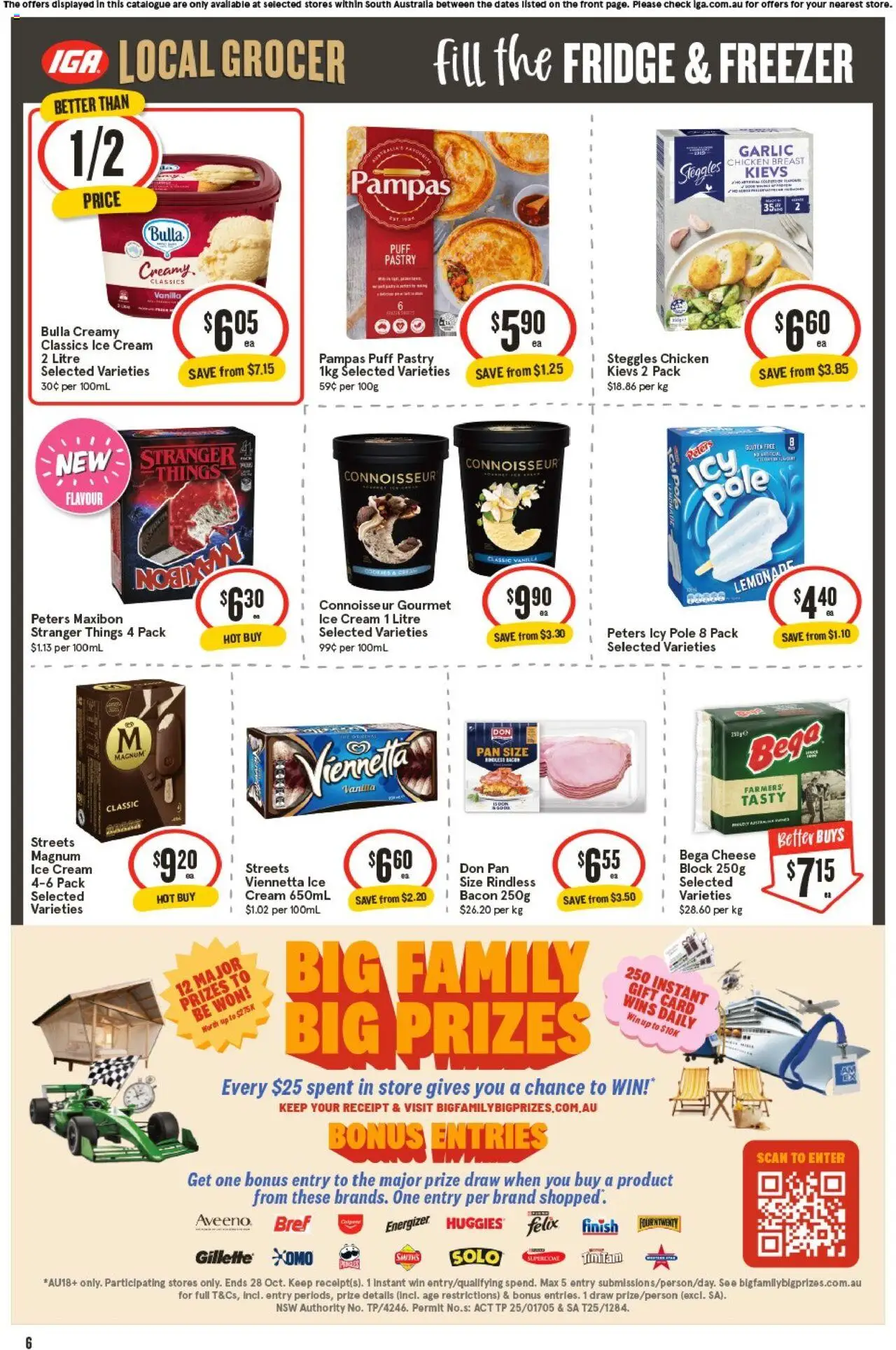 IGA catalogue - valid from 22.10.2025 | Page: 6 | Products: Bacon, Pastry, Ice cream, Garlic