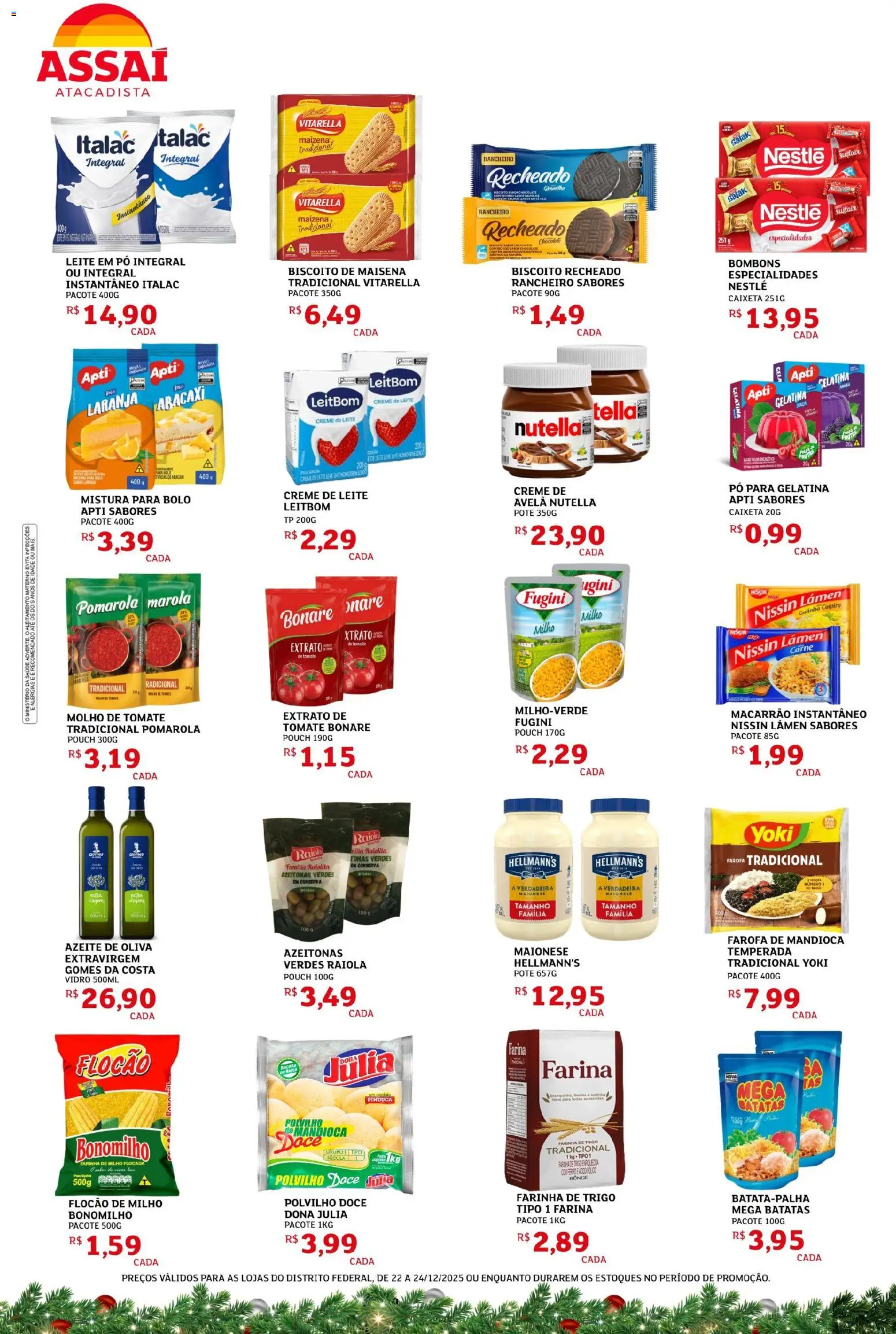Assaí Atacadista Folheto - válido de 22.12.2025 | Página: 2 | Produtos: Chocolate, Carne, Creme de leite, Mistura para bolo