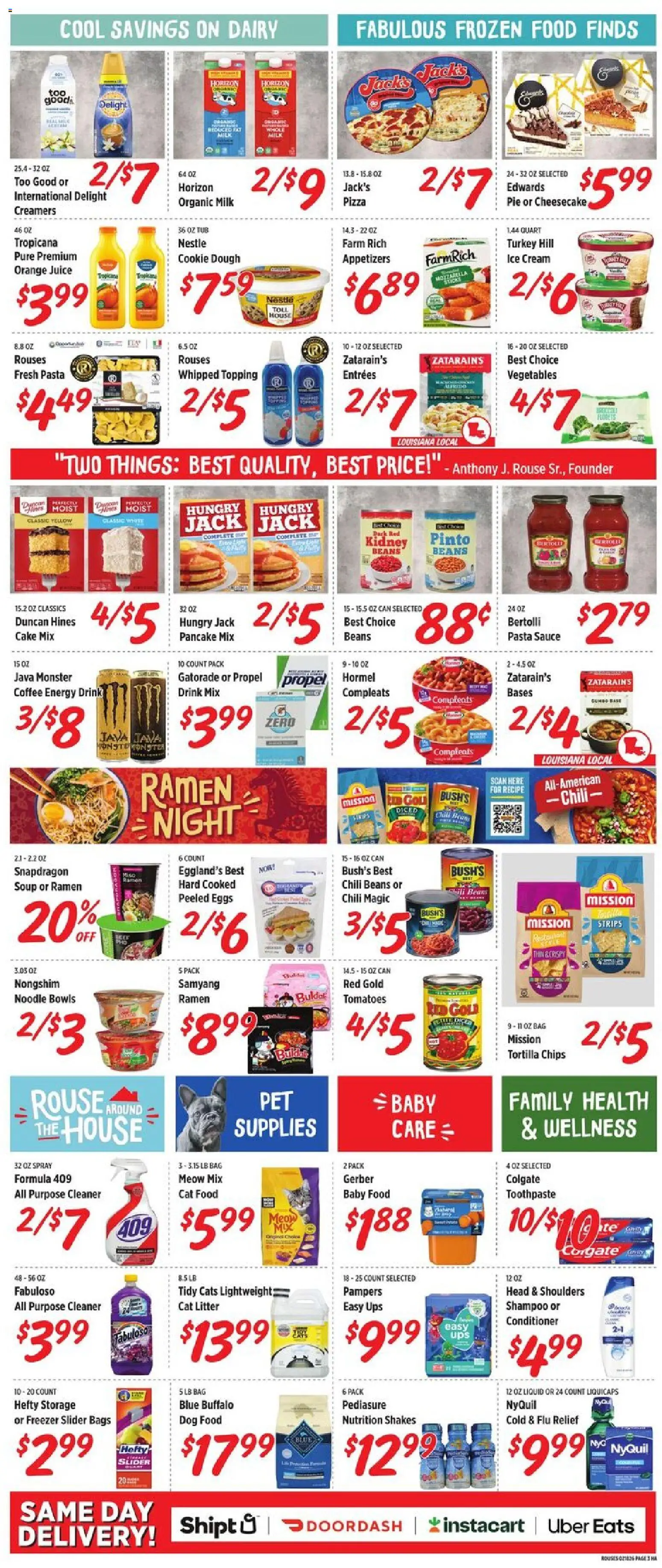 Rouses Weekly Ad - MS - valid from 18.02.2026 | Page: 6 | Products: Cat Litter, Shampoo, Toothpaste, Baby food
