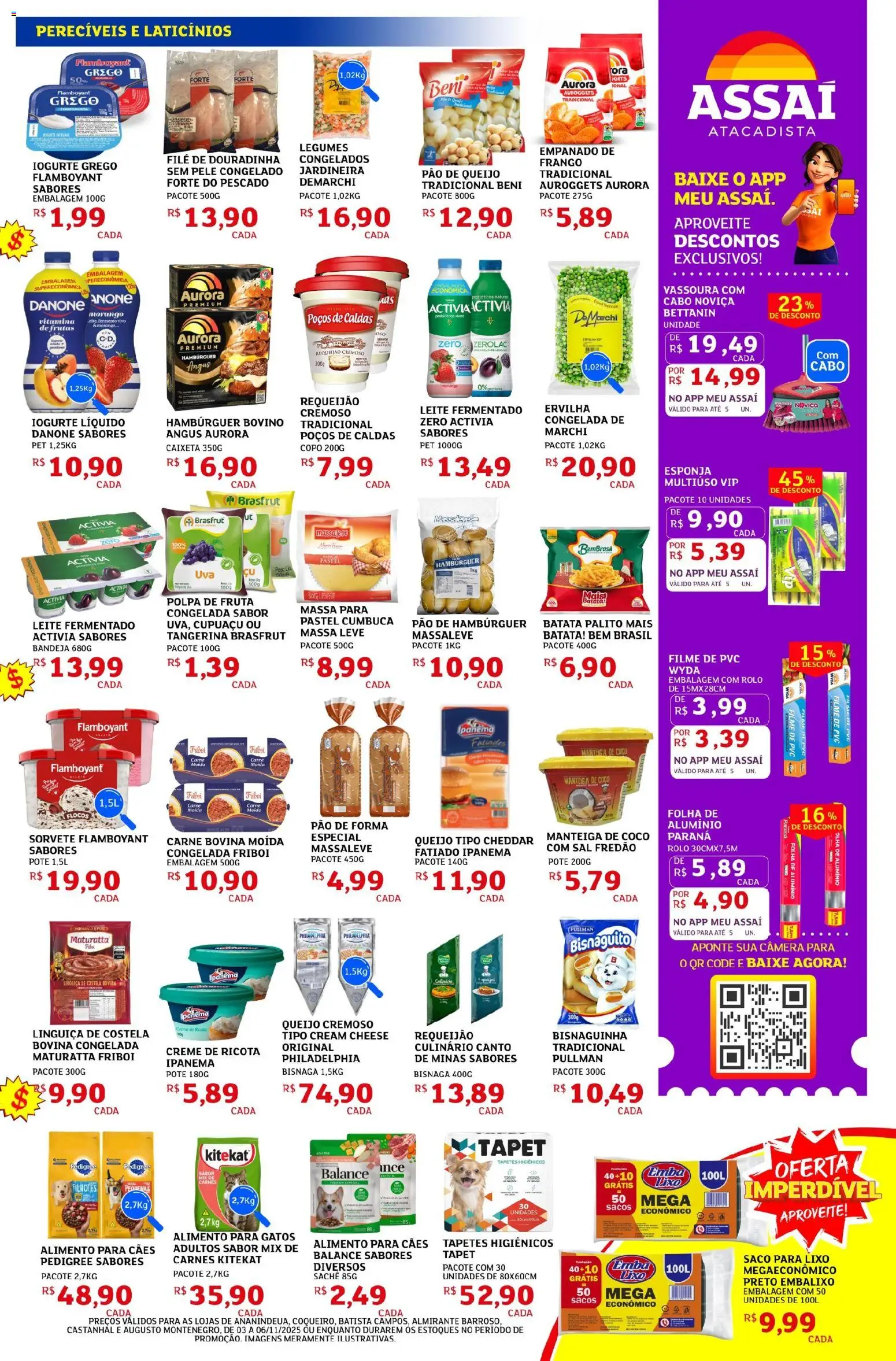 Assaí Atacadista Folheto - válido de 03.11.2025 | Página: 3 | Produtos: filme de PVC, Manteiga, Flocos, Requeijão