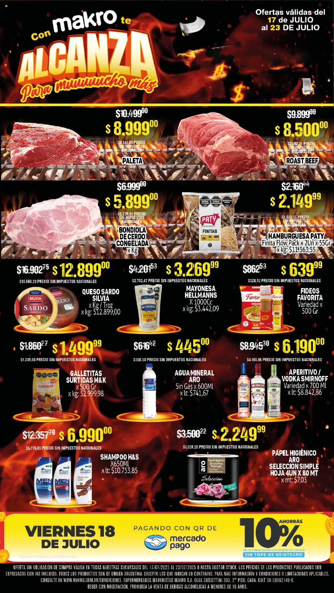 Makro ofertas │ válido desde el 17.07.2025 | Página: 1 | Productos: Mayonesa, Paleta, Cerdo, Fideos