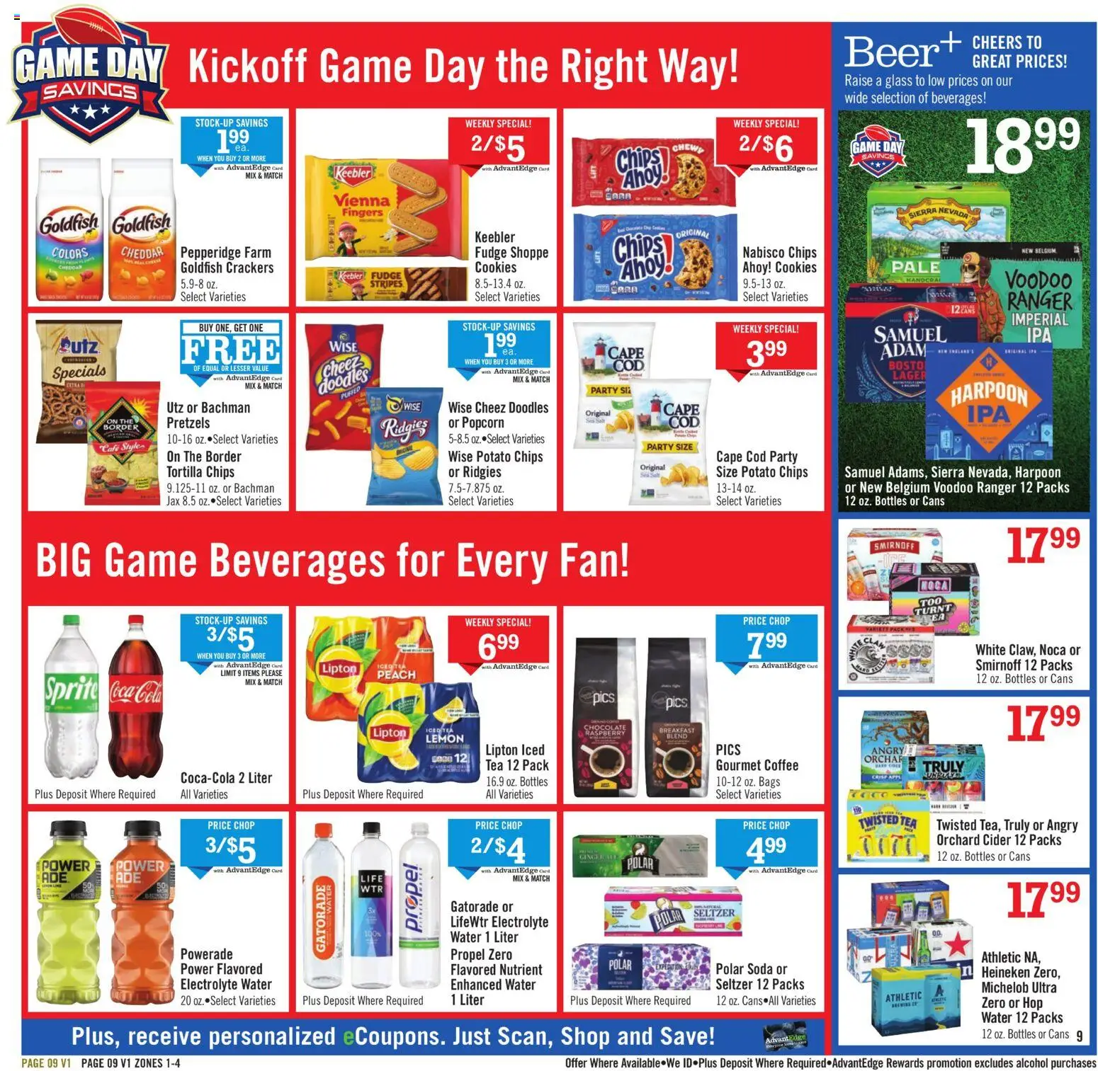 Price Chopper Weekly Ad - valid from 18.01.2026 | Page: 9 | Products: Cider, Cookies, Water, Lemon
