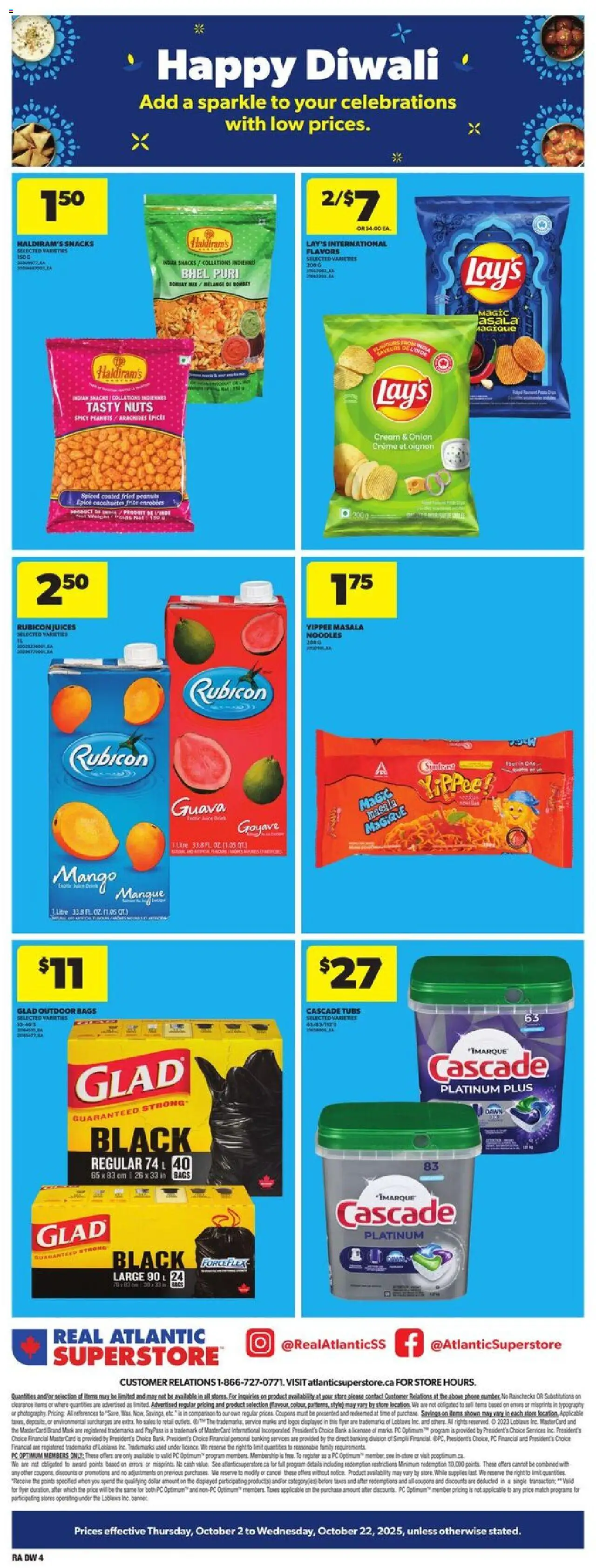 Atlantic Superstore flyer valid from 02.10.2025 | Page: 4 | Products: Noodles, Cream, Phone, PC