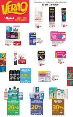 Bistek Supermercados - Ofertas Verão  - Pré-Visualização do folheto da loja Bistek Supermercados, válido de 20.02.2026 | Página: 2 | Produtos: Rexona, Fio dental, Absorvente, Toalha umedecida