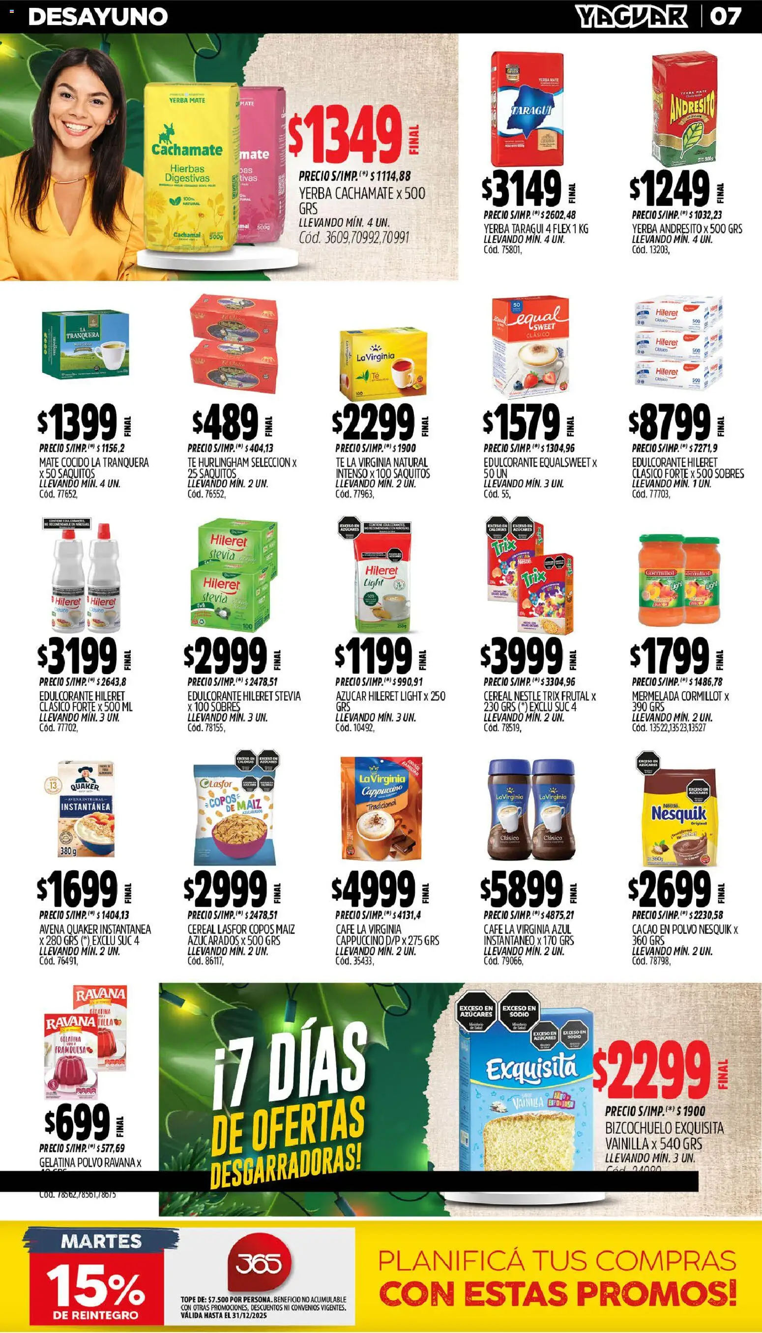 Yaguar catálogo │ válido desde el 01.12.2025 | Página: 7 | Productos: Copos, Maiz, Avena, Té