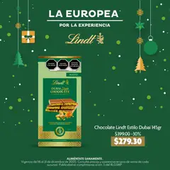 Vista previa de La Europea catálogo Lindt Dubai, nuevo folleto de la tienda, válido en México a partir del 16.12.2025