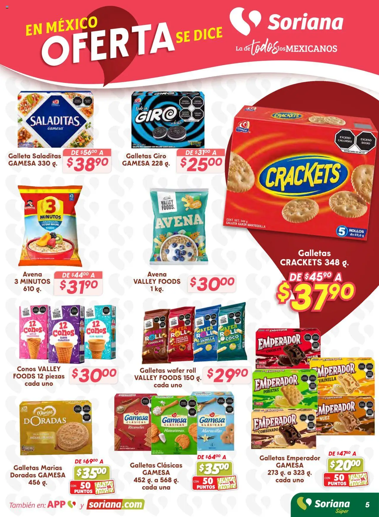 Nuevas ofertas de Soriana válidas en toda la República Mexicana desde el 16.10.2025. ¡Encuentra las mejores ofertas en Soriana - Preciazazaso Súper: Valle de México! | Página: 12 | Productos: Avena, Chocolate, Nuez, Galletas