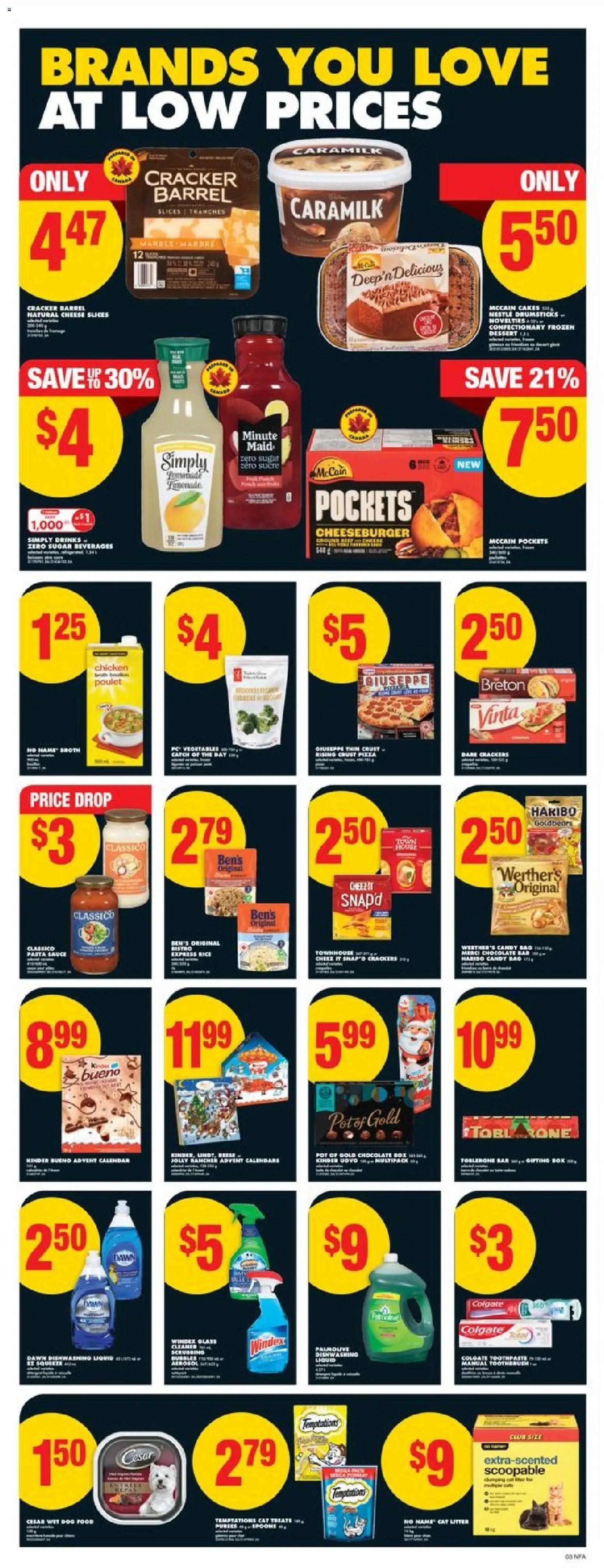 No Frills flyer valid from 20.11.2025 | Page: 3 | Products: Rice, Pasta, Toothpaste, Chicken