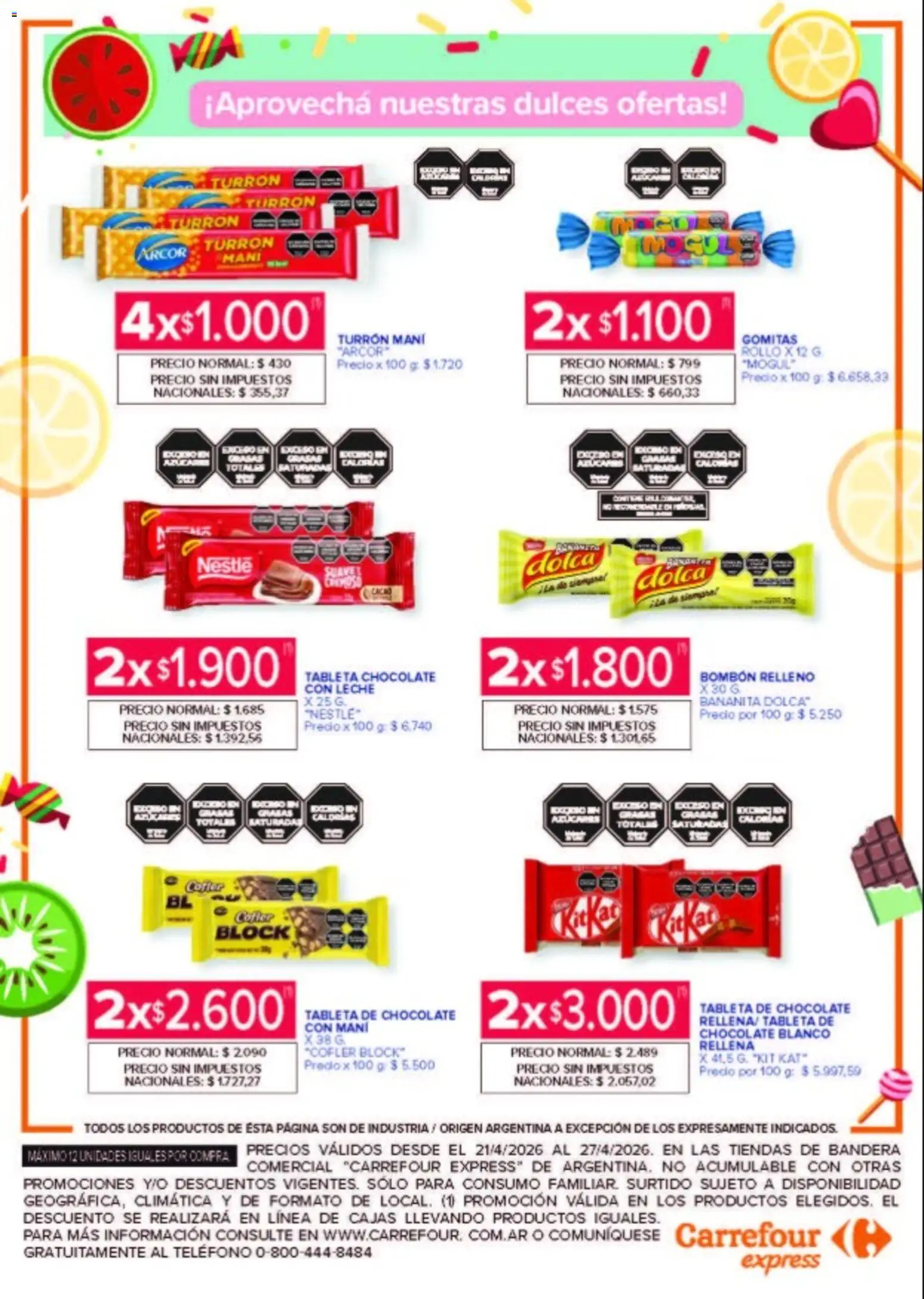 Carrefour Express - Ofertas │ válido desde el 21.04.2026 | Página: 4 | Productos: Tableta, Gomitas, Mani, Turrón