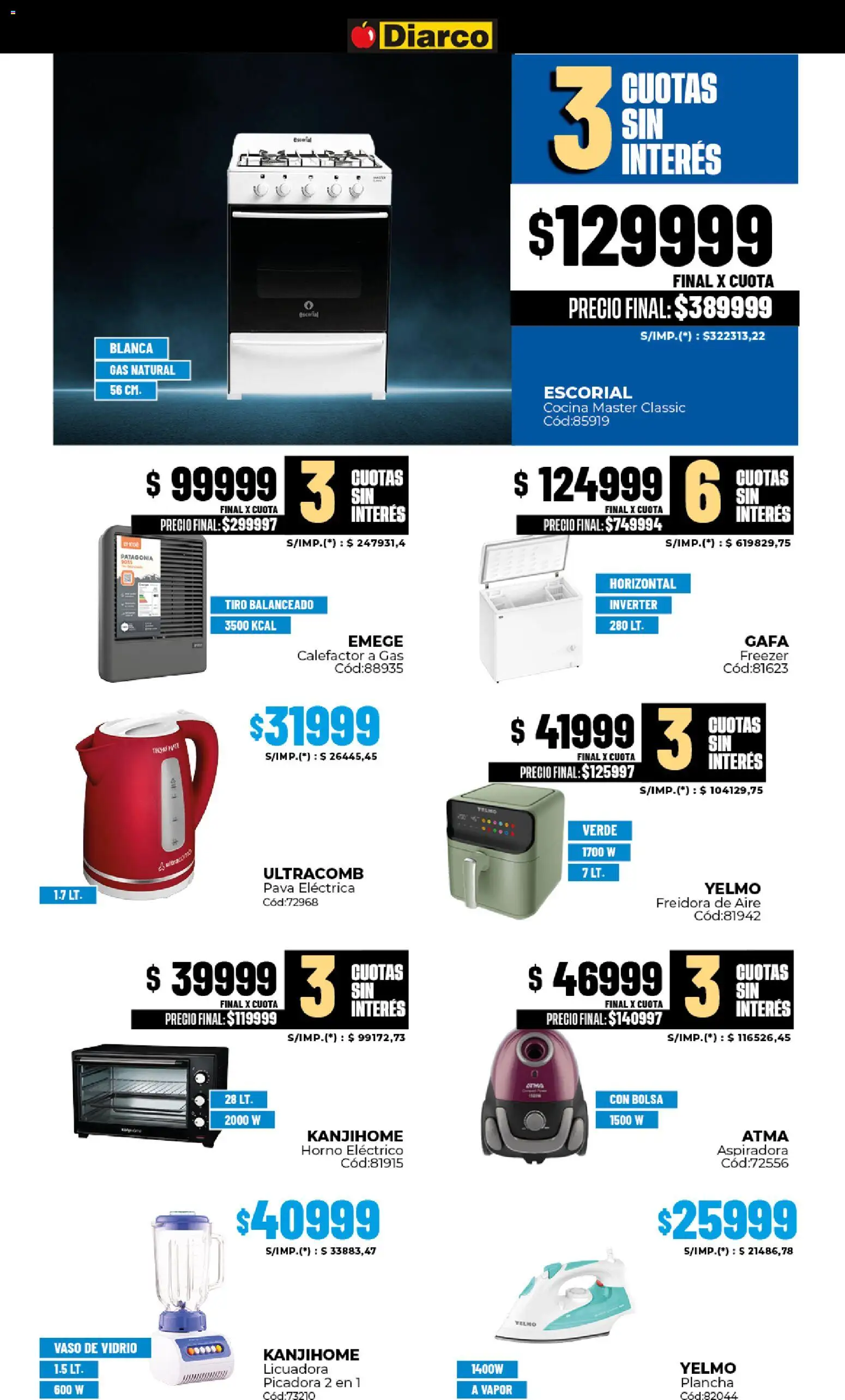 Diarco ofertas │ válido desde el 06.04.2026 | Página: 18 | Productos: Bolsa, Calefactor, Horno eléctrico, Freidora de aire