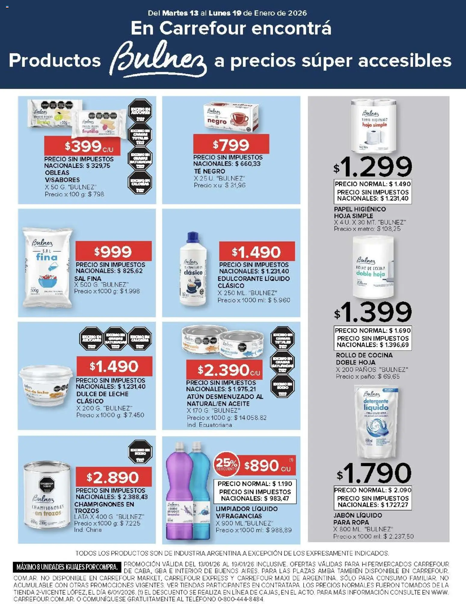 Carrefour ofertas │ válido desde el 13.01.2026 | Página: 16 | Productos: Jabón líquido, Atún, Leche, Limpiador